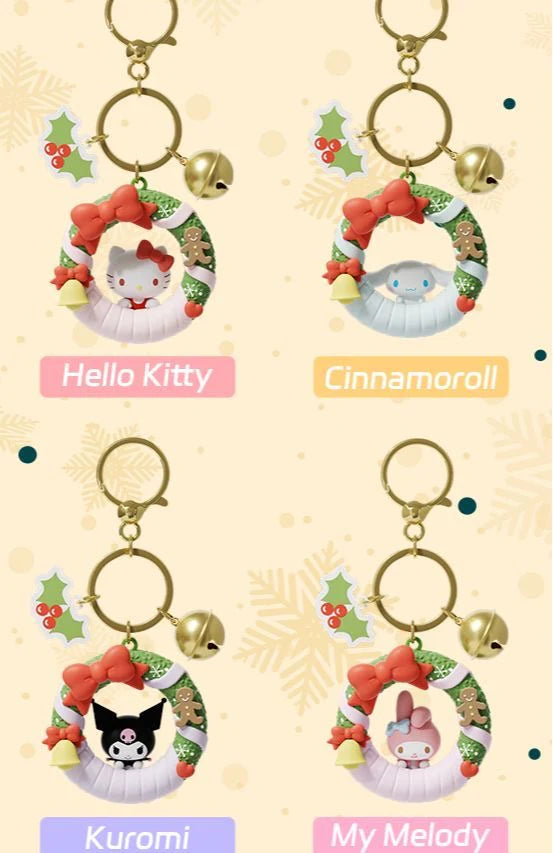 Sanrio Christmas Wreath Keychain Charms