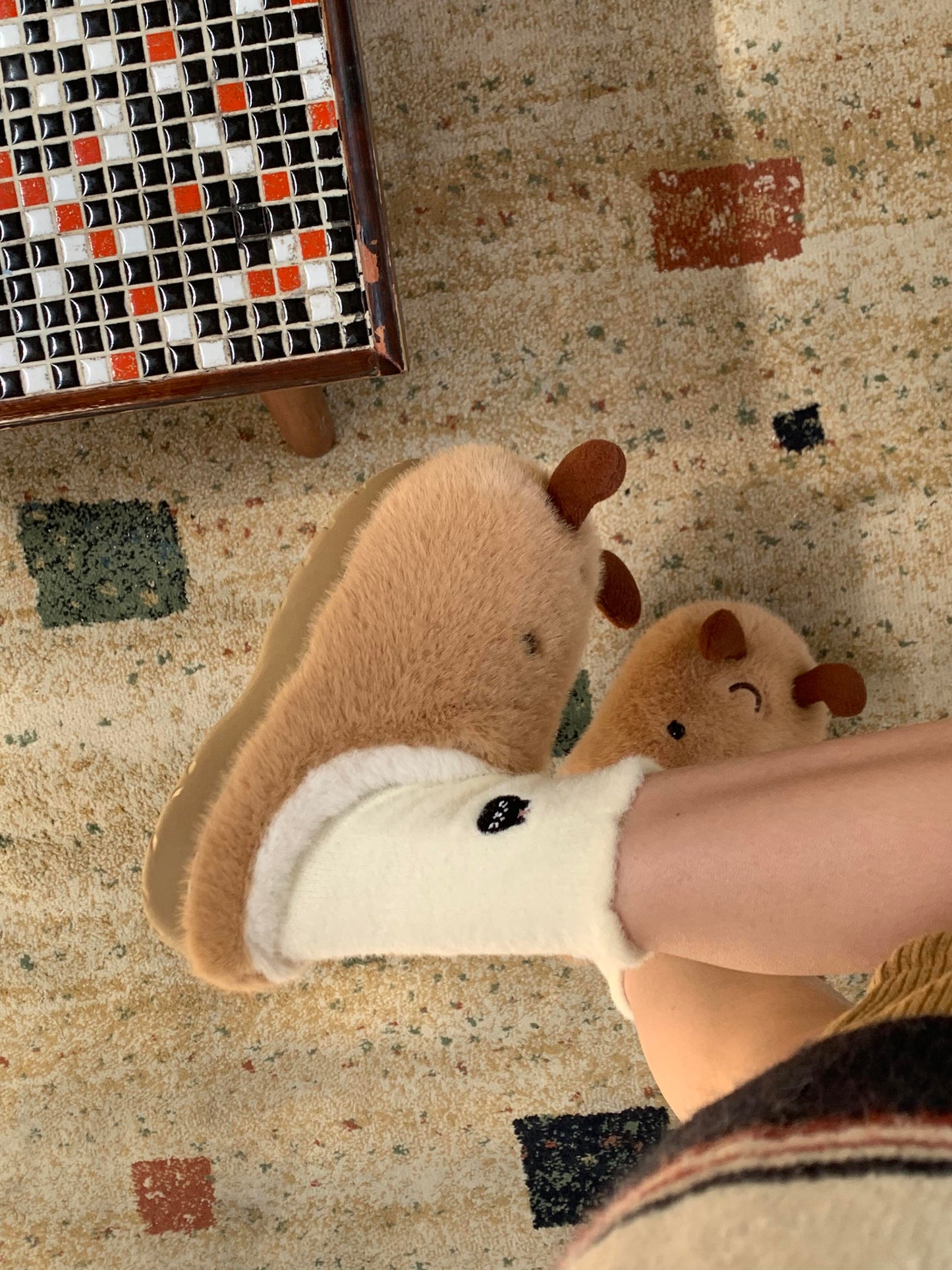 Potato Jellycat Fluffy Fuzzy Scuff Slippers Soft Comfy Memory Foam Non-slip Indoor House Shoes