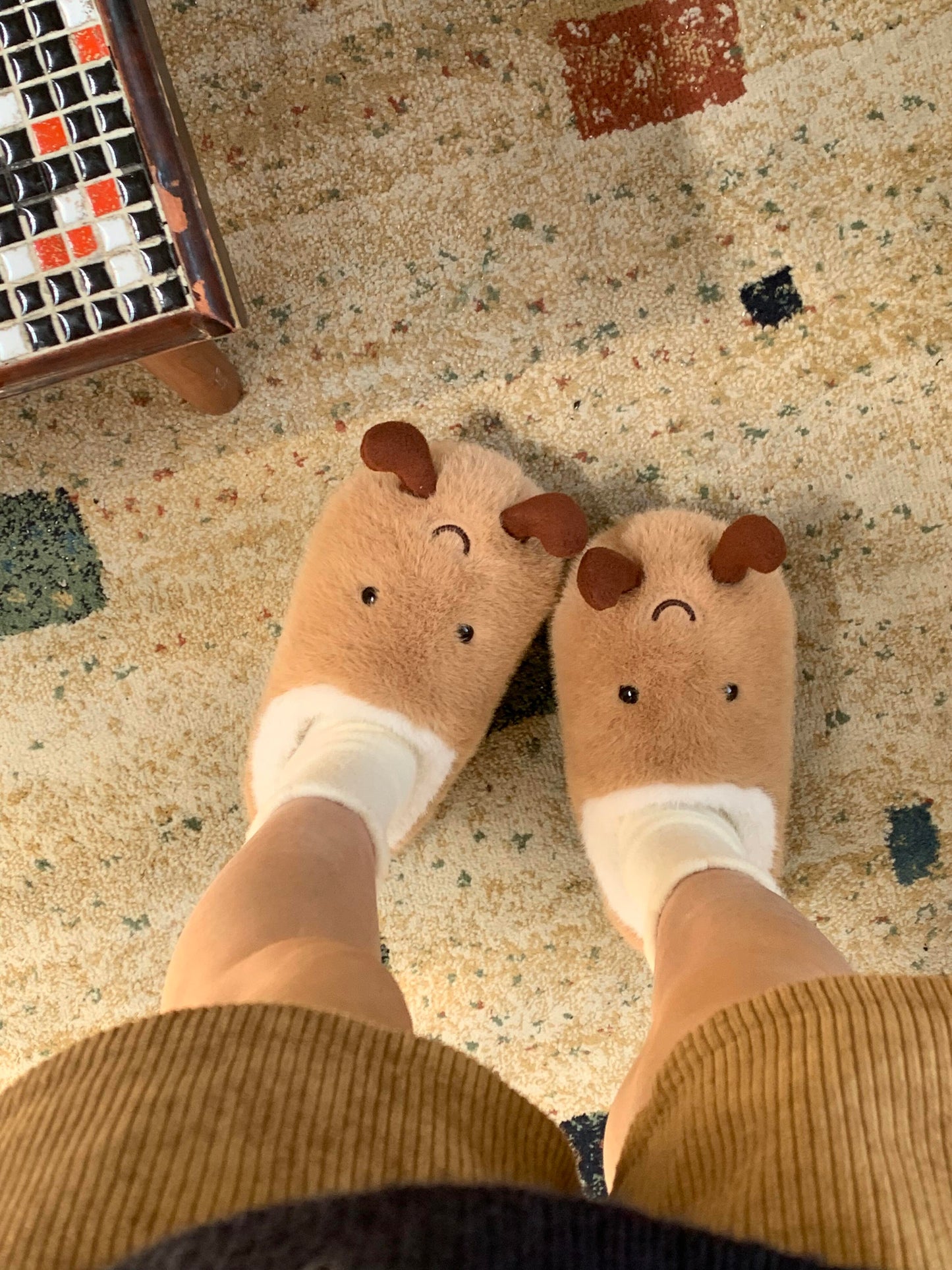 Potato Jellycat Fluffy Fuzzy Scuff Slippers Soft Comfy Memory Foam Non-slip Indoor House Shoes