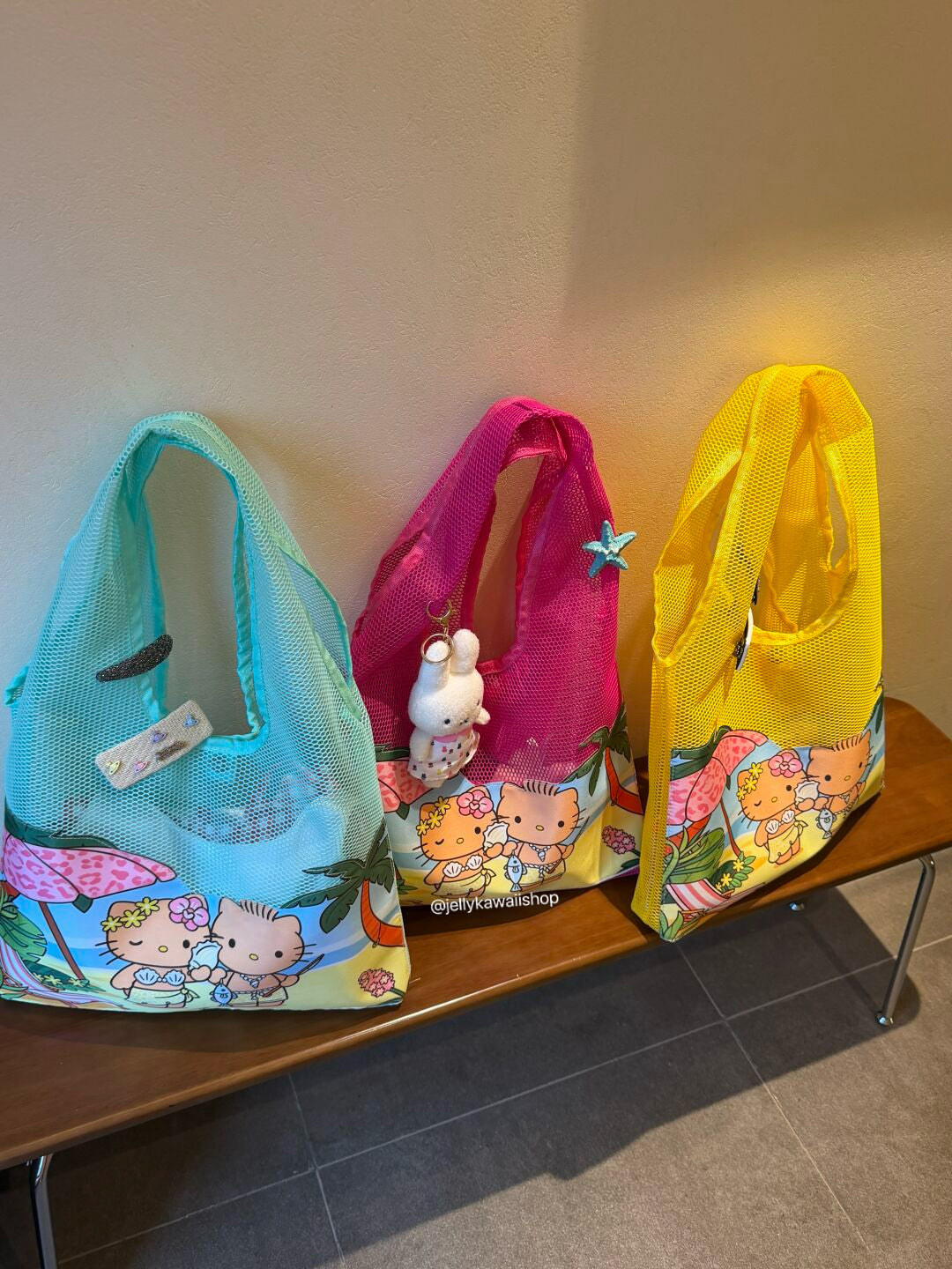 Hellokitty Mesh Beach Bag Summer Tote Bag