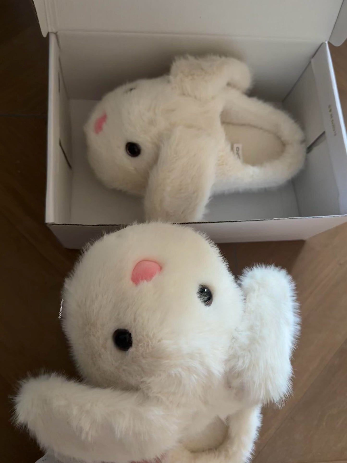 Girly Fuzzy Fluffy Comfy Plush Rabbit Slippers
