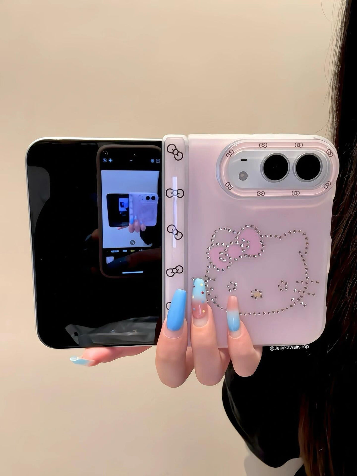 Rhinestone Hello Kitty Cute Kawaii iPhone Duo Case