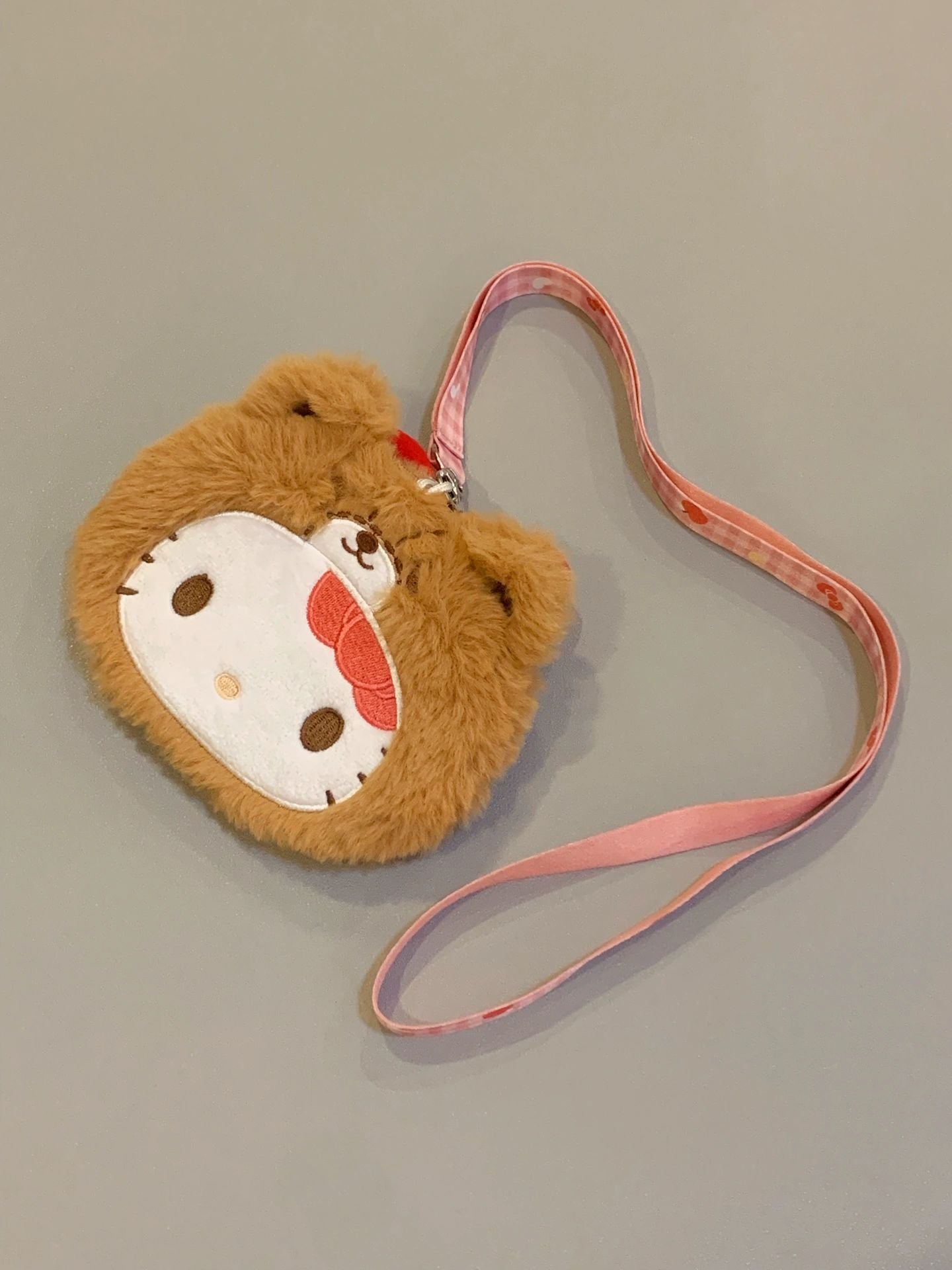 Hellokitty Teddy Bear Cute Plush Card Holder For Student Kpop Fan, Photo Card Holder Case, Gift for Kids Teens Adults