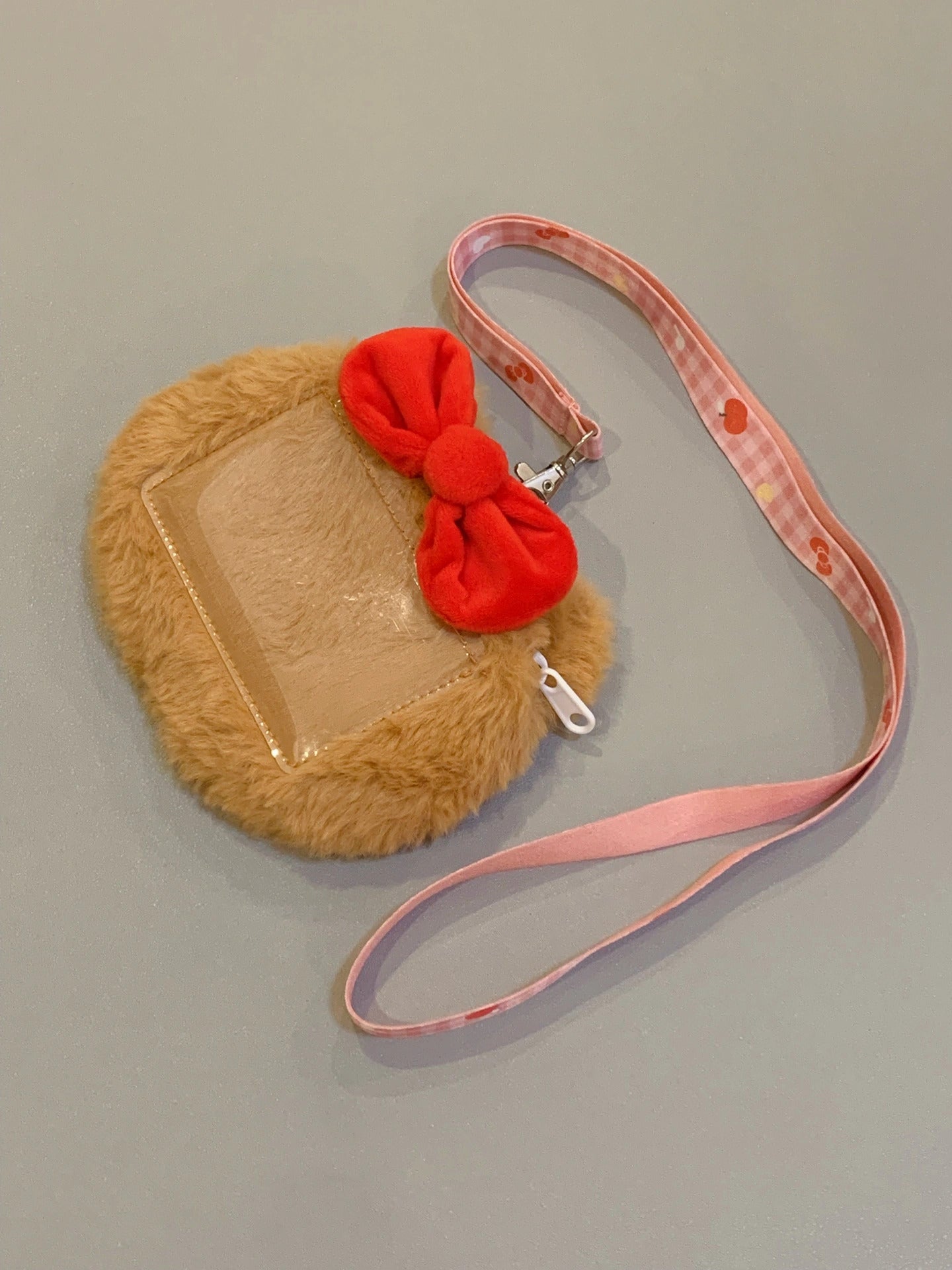 Hellokitty Teddy Bear Cute Plush Card Holder For Student Kpop Fan, Photo Card Holder Case, Gift for Kids Teens Adults