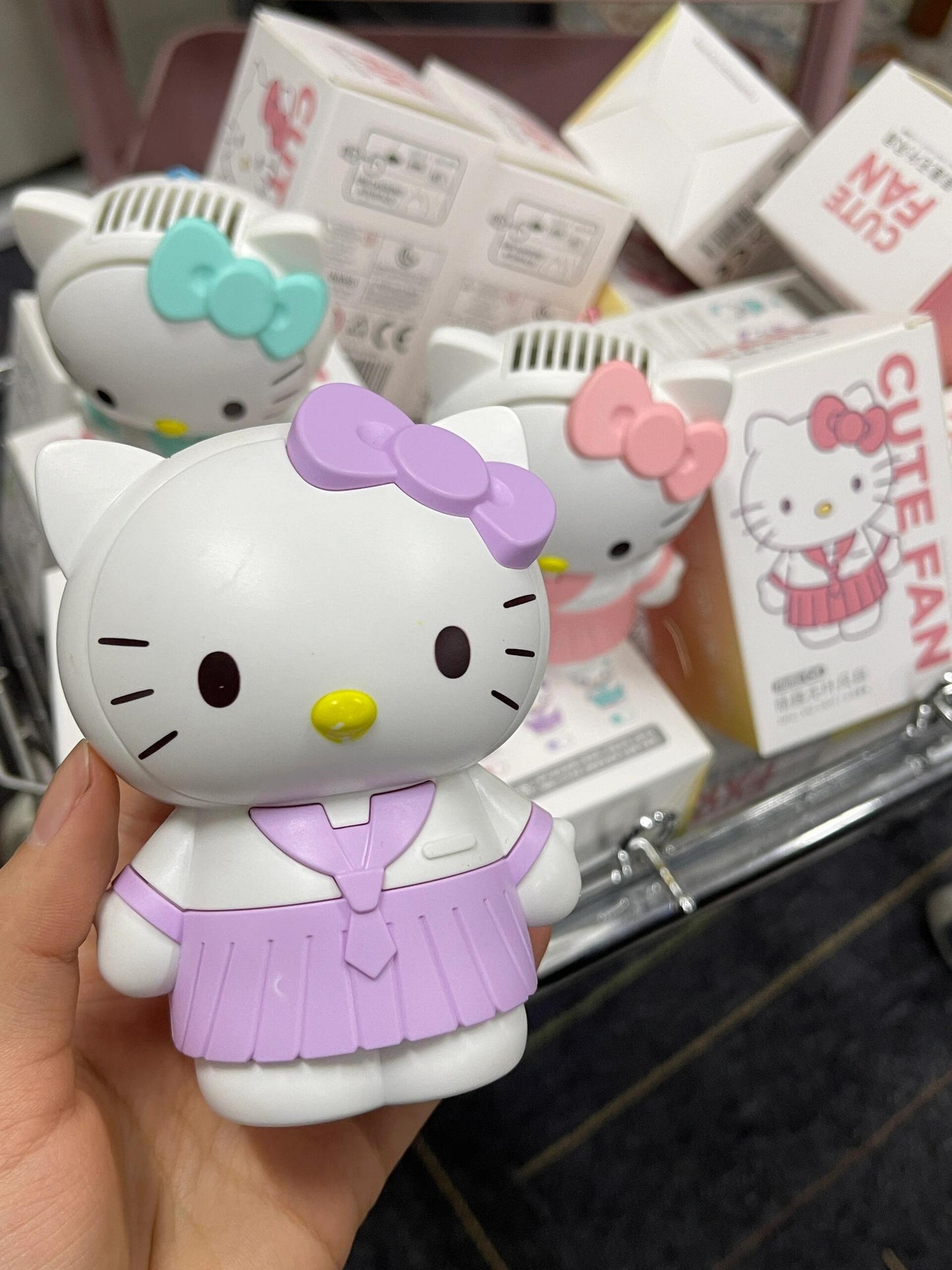 Hellokitty Handheld Mini Portable Fan Rechargeable Personal Desk Fan Small Hand Fan for Outdoor Travel Gifts for Women Girls