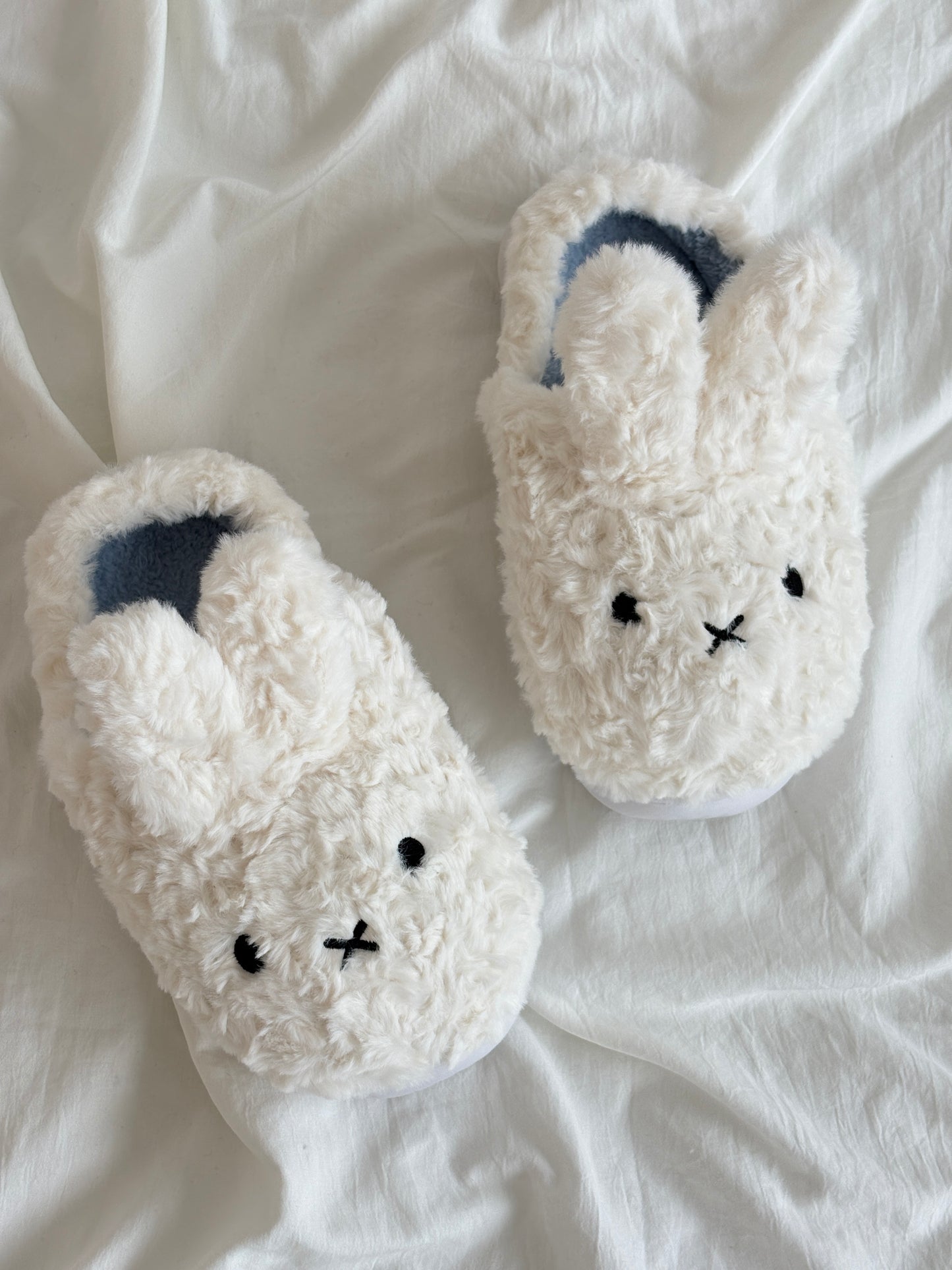 Bunny Fluffy Fuzzy Scuff Slippers Soft Comfy Memory Foam Non-slip Indoor House Shoes