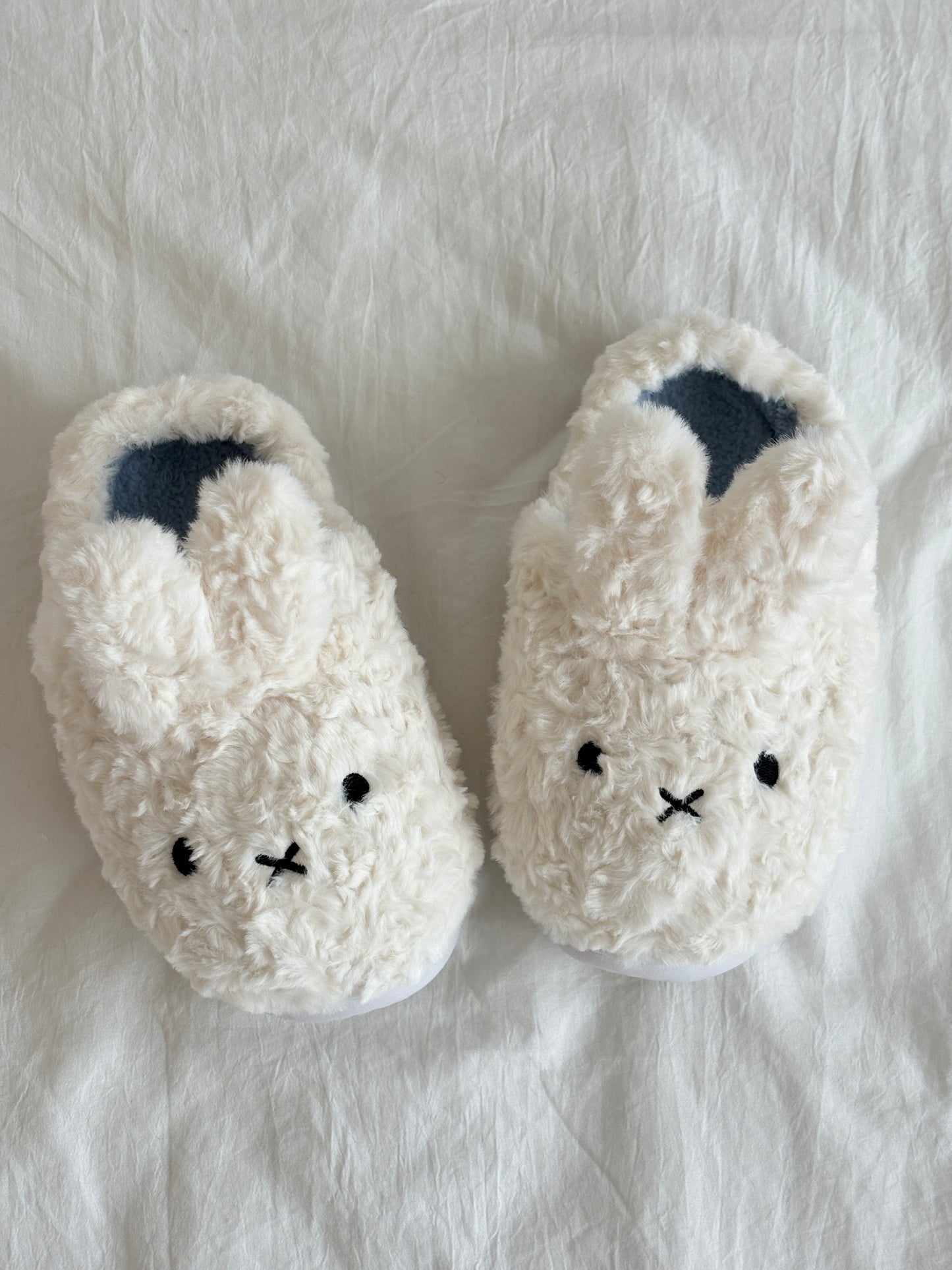 Bunny Fluffy Fuzzy Scuff Slippers Soft Comfy Memory Foam Non-slip Indoor House Shoes