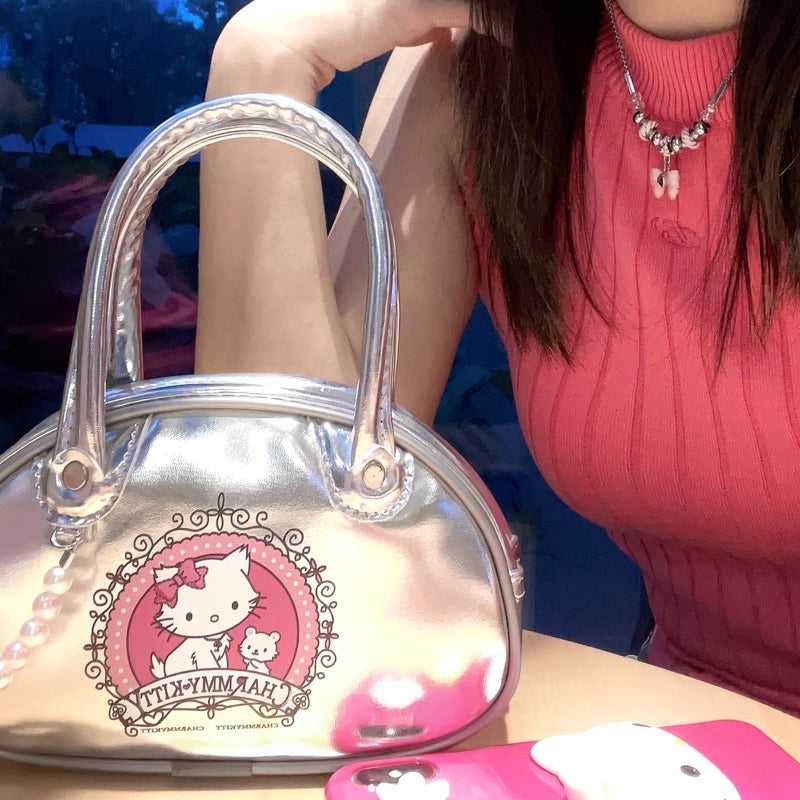 Charmmy Kitty Silver Casual Handbag