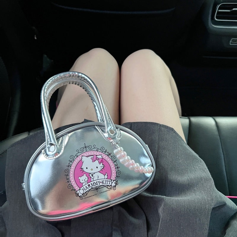 Charmmy Kitty Silver Casual Handbag
