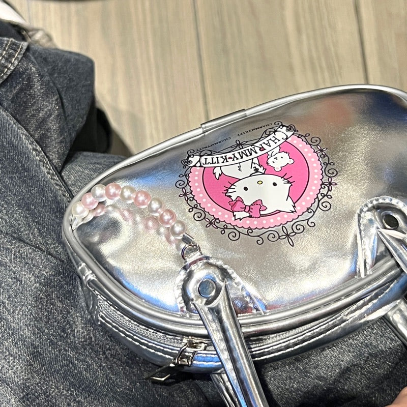 Charmmy Kitty Silver Casual Handbag