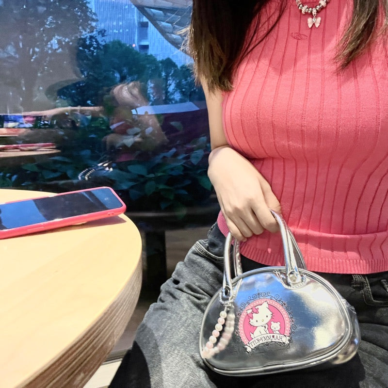 Charmmy Kitty Silver Casual Handbag