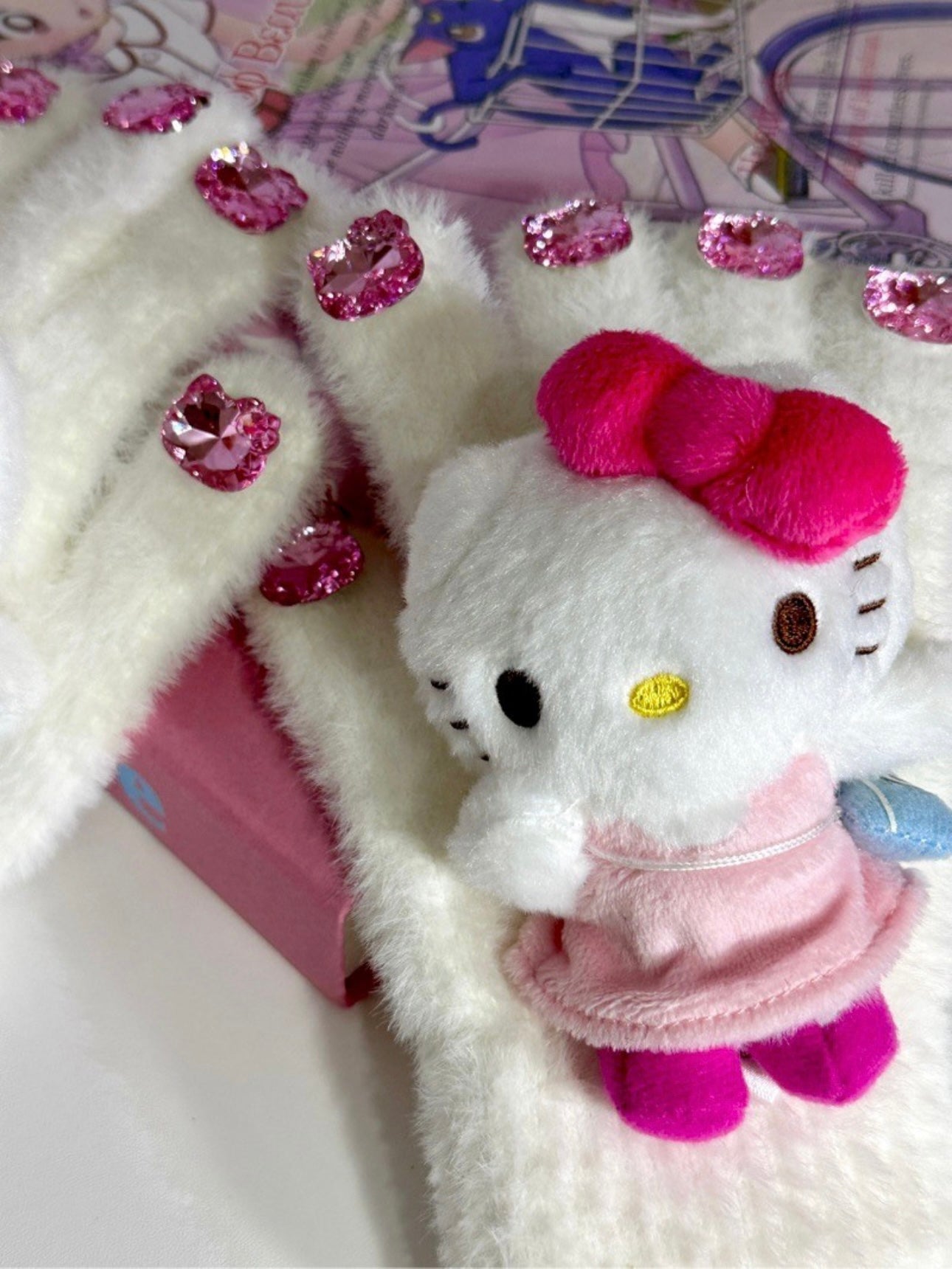 Hellokitty Plush Warm Gloves Women Autumn Winter Cute Winter Cycling Knitting Gloves Mittens