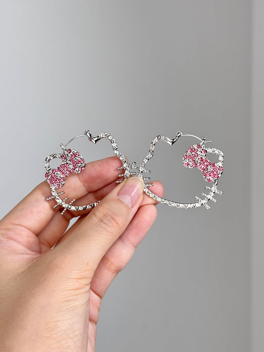 HelloKitty Sparkle Skeleton Earrings 2PCS