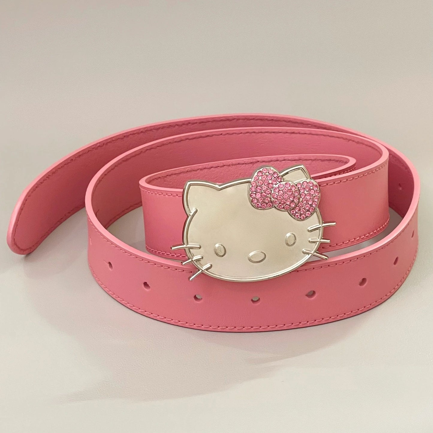 Hellokitty Rhinestone Belt Y2k Belt Cowgirl Leather Belt for Women