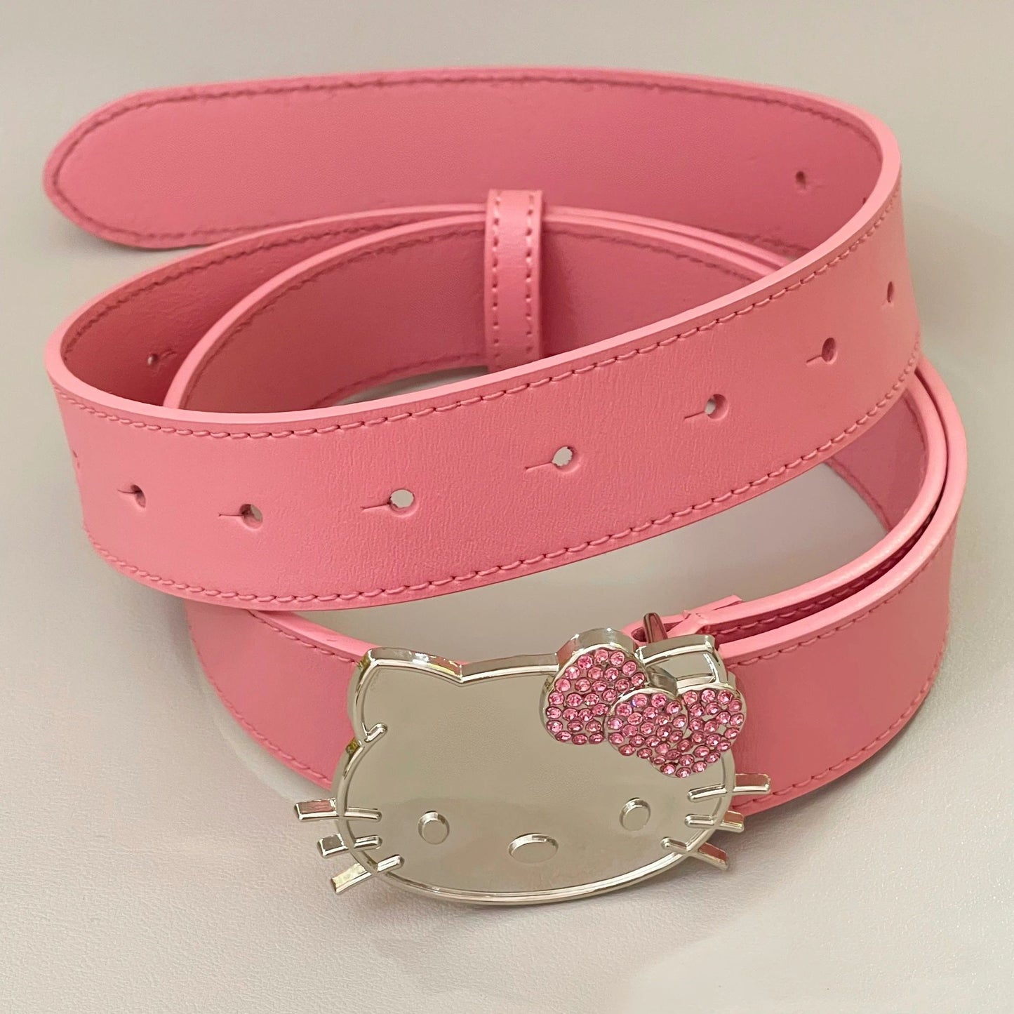 Hellokitty Rhinestone Belt Y2k Belt Cowgirl Leather Belt for Women
