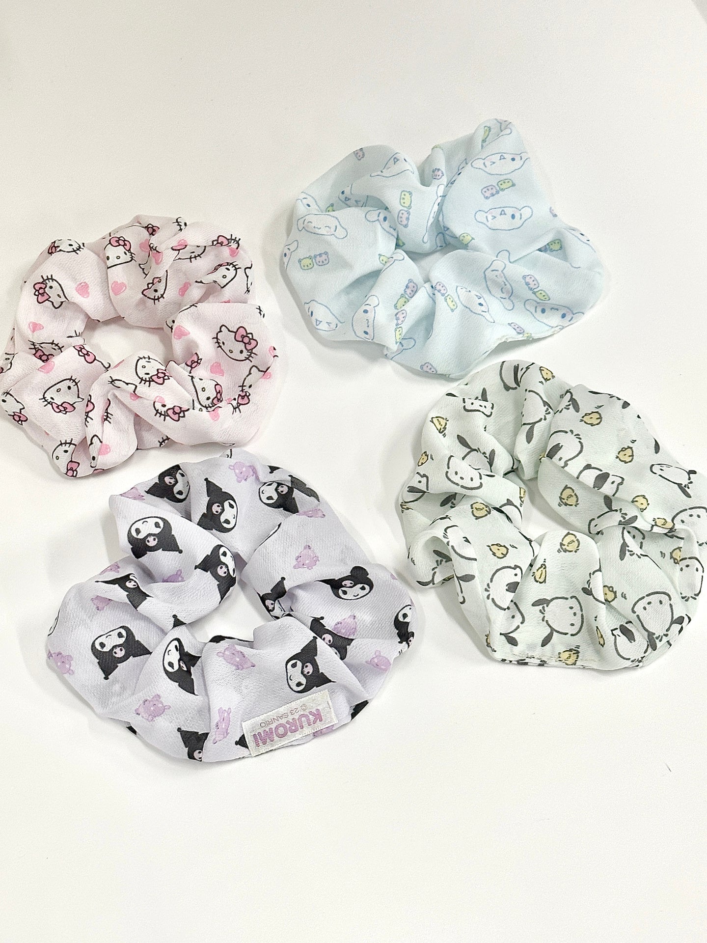 Sanrio Hair Scrunchies Kawaii Hair Scrunchy Ponytail Holder Hair Ties Accessories for Women and Girls