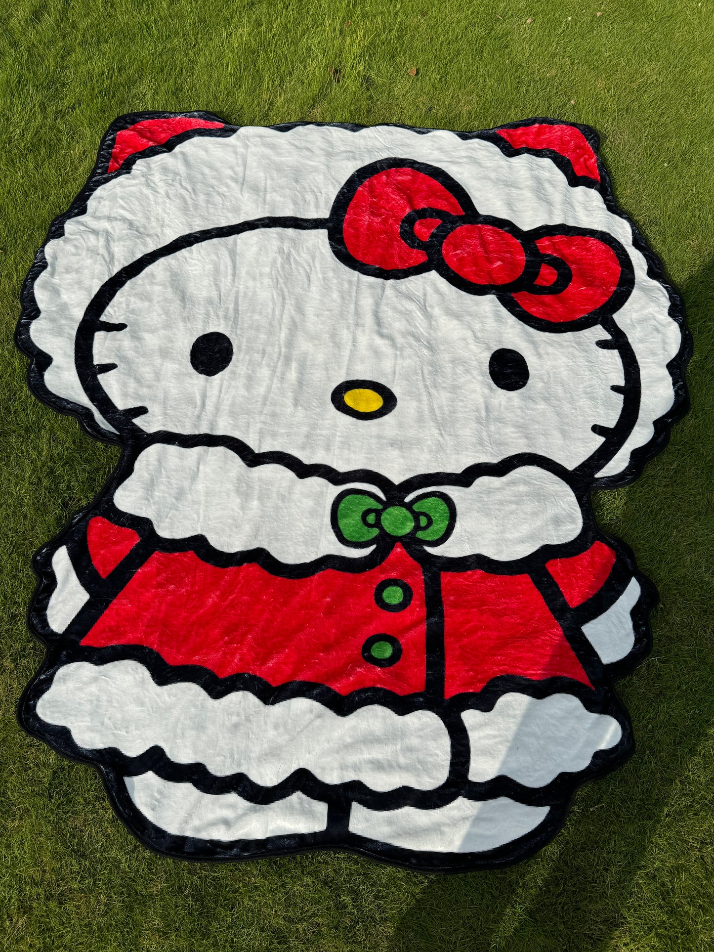 KT Shape Christmas Blanket Flannel Throw Blanket Cute Blanket Lightweight Soft Cozy for Bed Kids Adult Womens Gifts for Christmas |Thicker Version