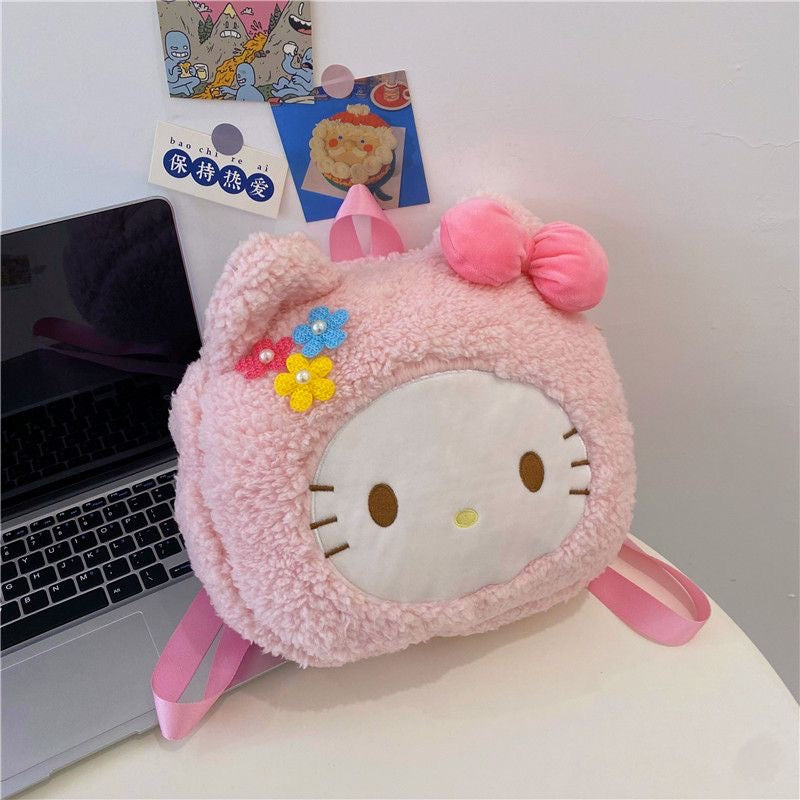 Sanrio Cute Cartoon Plush Backpack Anime Kawaii Bag