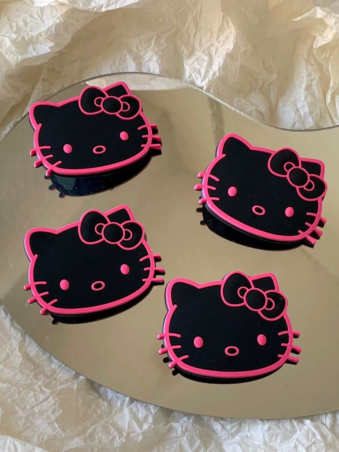 Black Hellokitty Sanrio Hair clips|4 Count (Pack of 1)