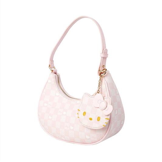 【Cyber Monday Deals🔥】Hellokitty Pink Clutch Tote Handbags With Mirrored Bag Charms Zipper Closure Crossbody Bags Shoulder Purse Handbag for Women