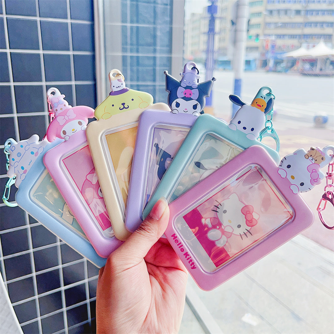 Sanrio ID Badge Holder Cute Credit Card Case with Keychain for Students Teens Boys Girls Staff Women