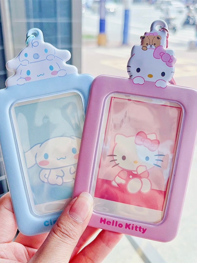 Sanrio ID Badge Holder Cute Credit Card Case with Keychain for Students Teens Boys Girls Staff Women