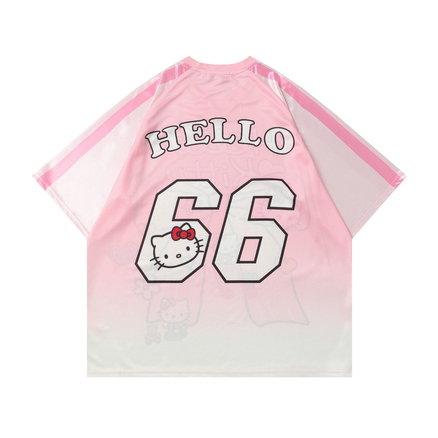 Hellokitty Cute Baseball Jersey Shirts Sports Uniform Summer Loose Short Sleeve Tops T-Shirts
