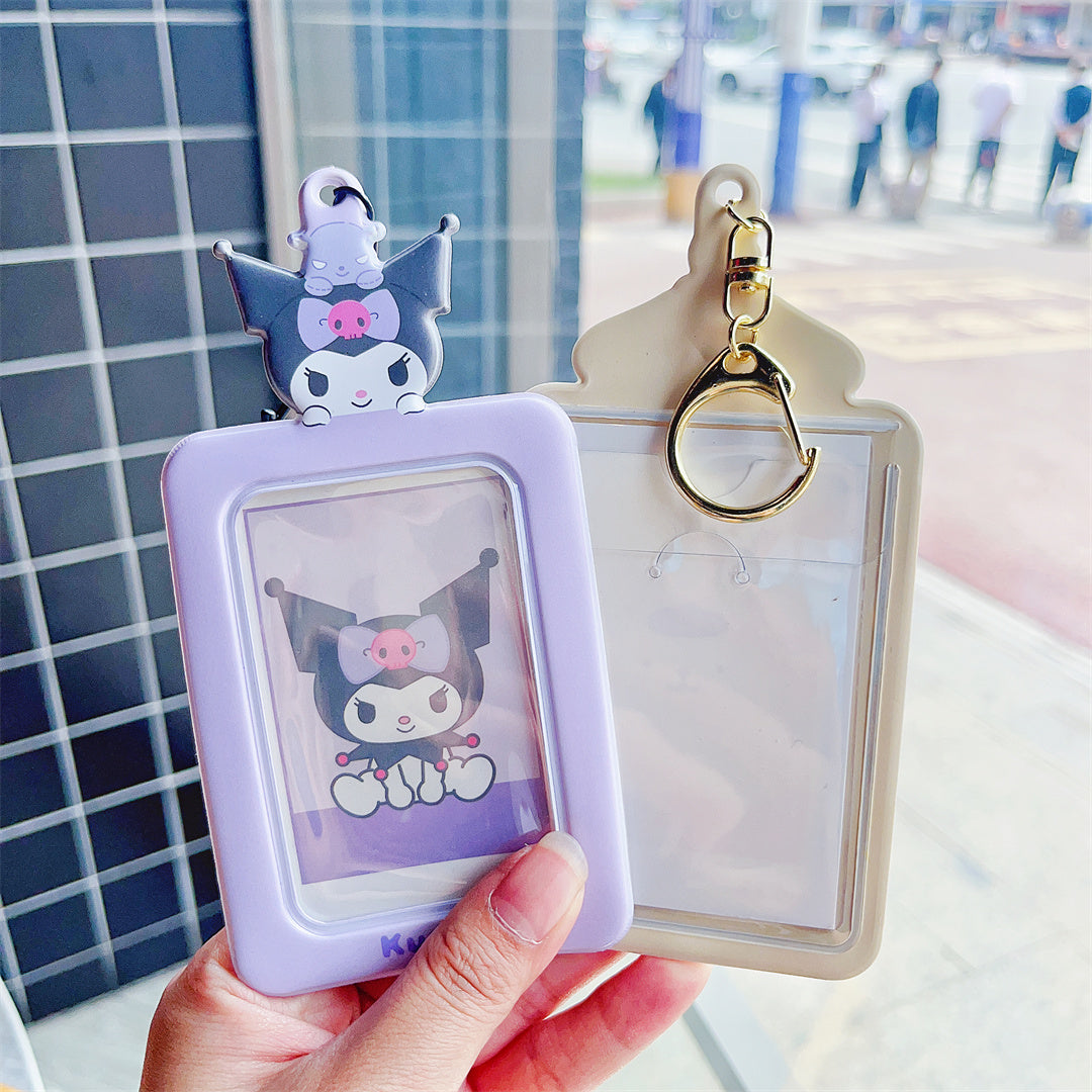 Sanrio ID Badge Holder Cute Credit Card Case with Keychain for Students Teens Boys Girls Staff Women