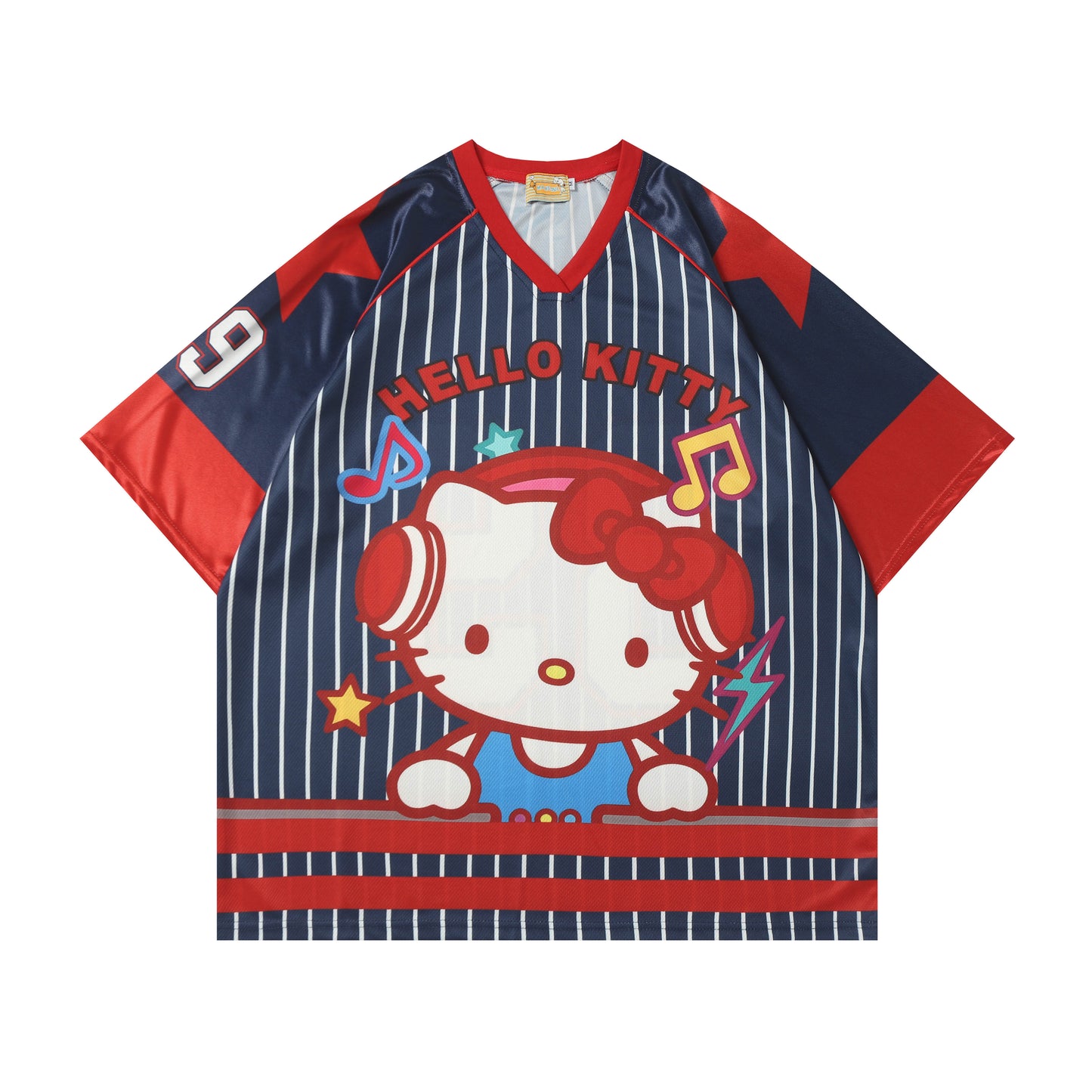 Hellokitty Cute Baseball Jersey Shirts Sports Uniform Summer Loose Short Sleeve Tops T-Shirts