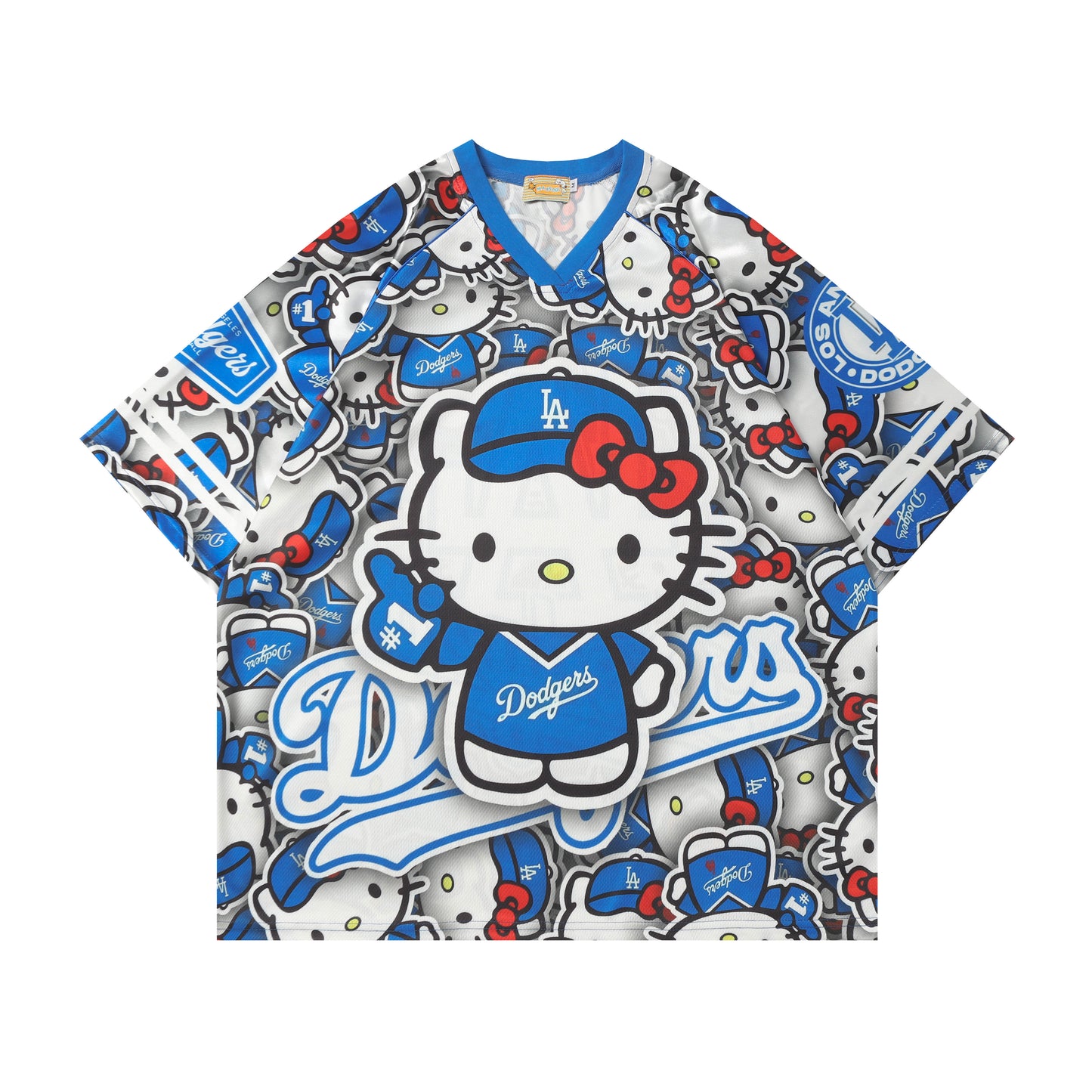 Hellokitty Cute Baseball Jersey Shirts Sports Uniform Summer Loose Short Sleeve Tops T-Shirts