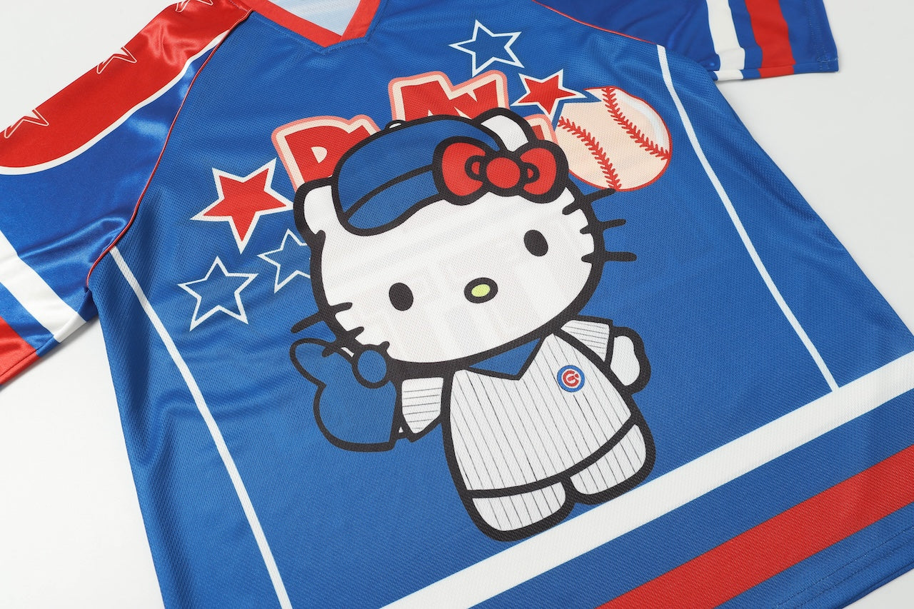 Hellokitty Cute Baseball Jersey Shirts Sports Uniform Summer Loose Short Sleeve Tops T-Shirts