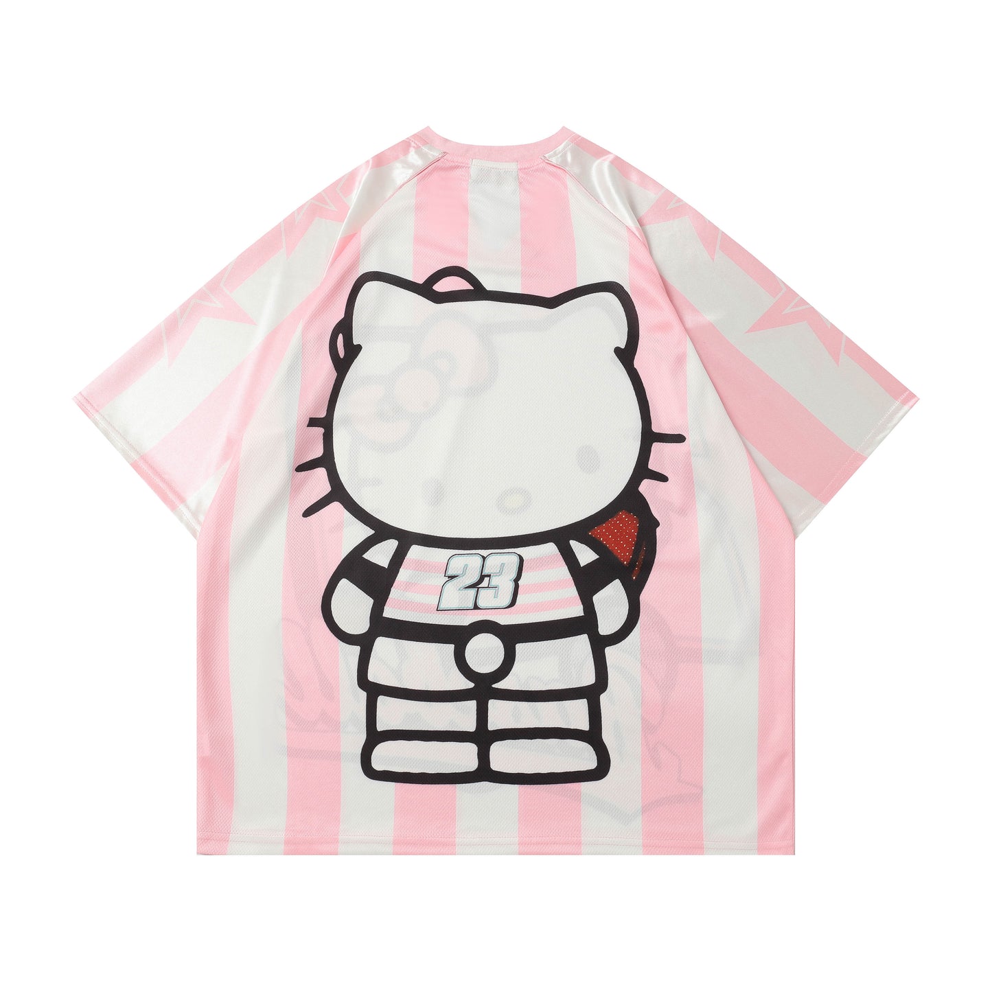 Hellokitty Cute Baseball Jersey Shirts Sports Uniform Summer Loose Short Sleeve Tops T-Shirts