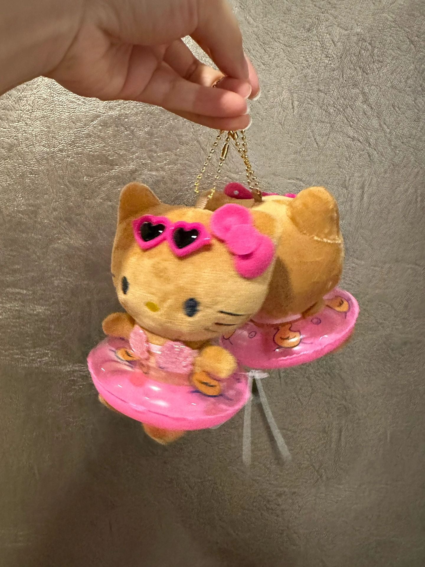 KT Tan Swimming Ring Plush Keychain|5in/12Cm Cute Pendant Doll Keyring Accessories Pendant Toy Girls Gift