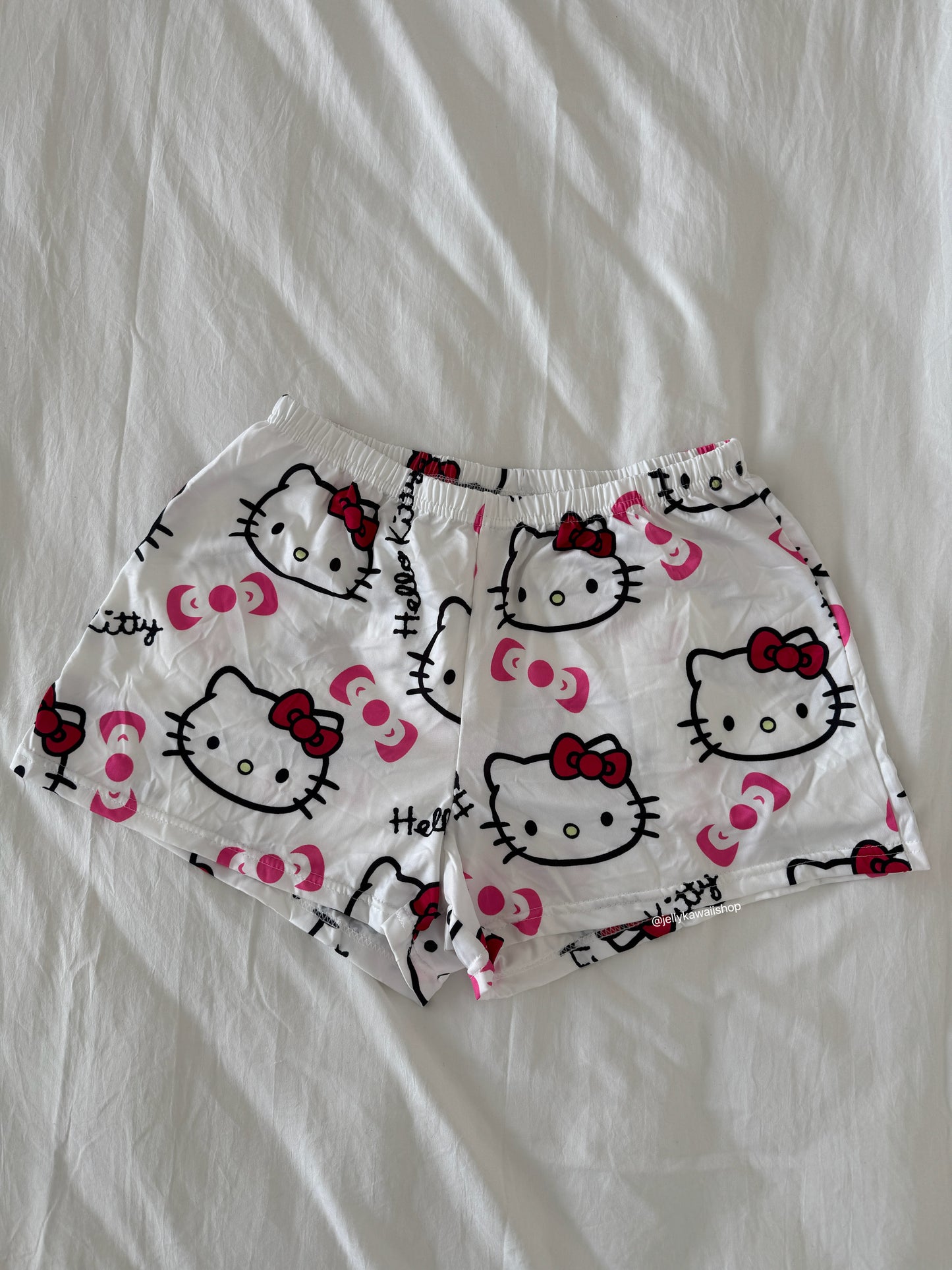 Hellokitty Pajama Shorts Elastic Waist Cute Pj Sleep Lounge Shorts