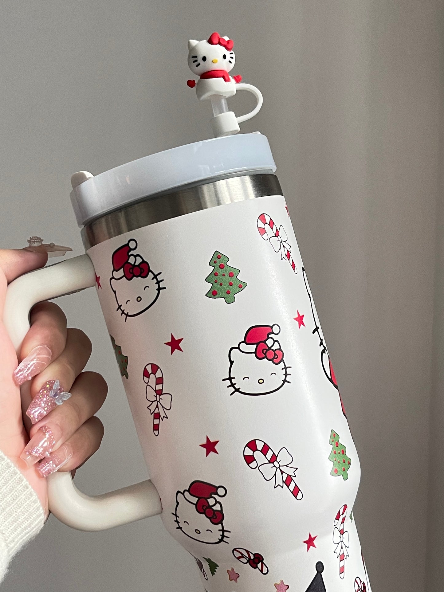 SipSweetie|HelloKitty Christmas In-Car Insulated Cup 1200 ml Tumbler with Handle Stainless Steel Insulated Cup with Lid Gym #0003