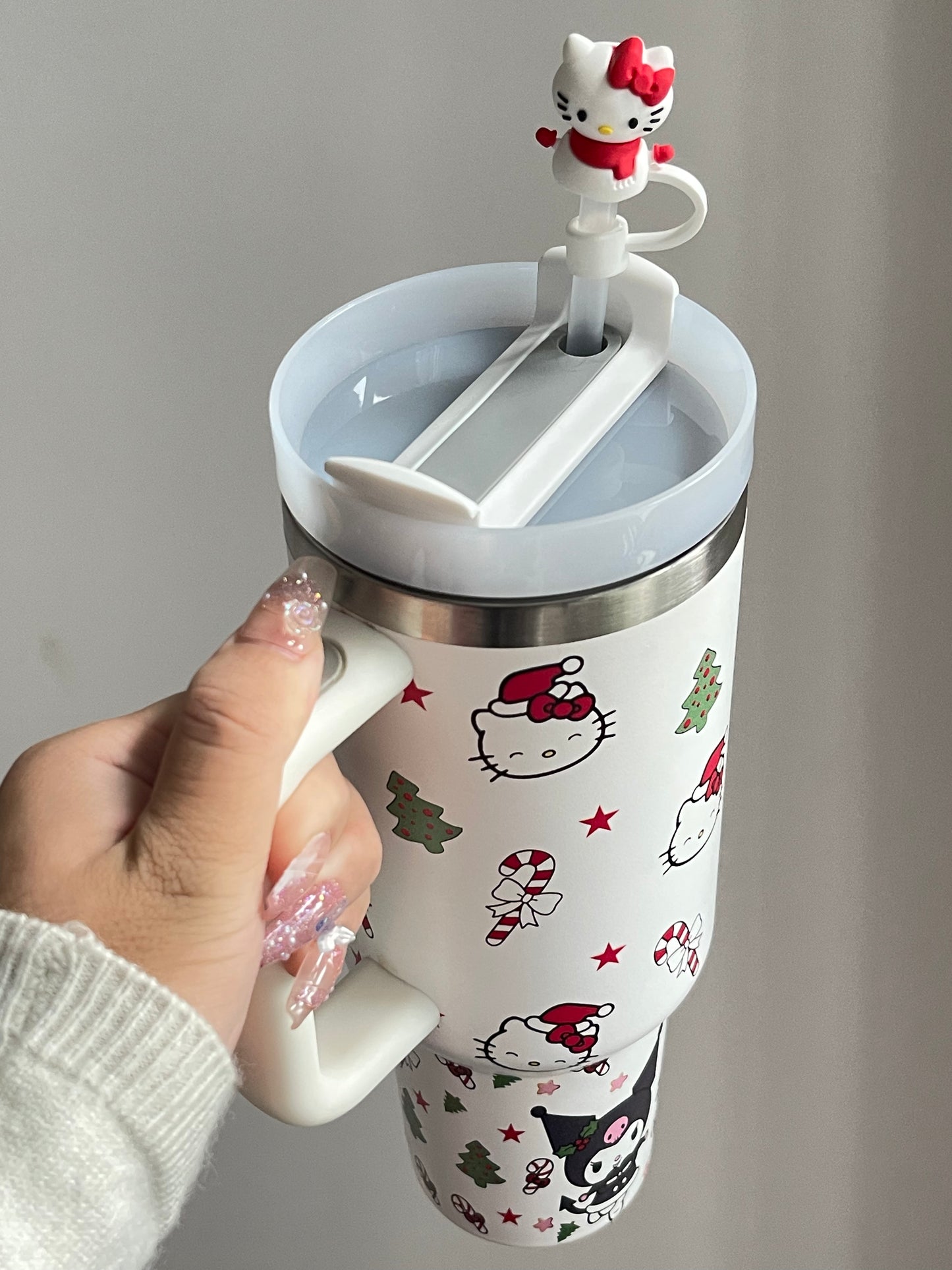 SipSweetie|HelloKitty Christmas In-Car Insulated Cup 1200 ml Tumbler with Handle Stainless Steel Insulated Cup with Lid Gym #0003