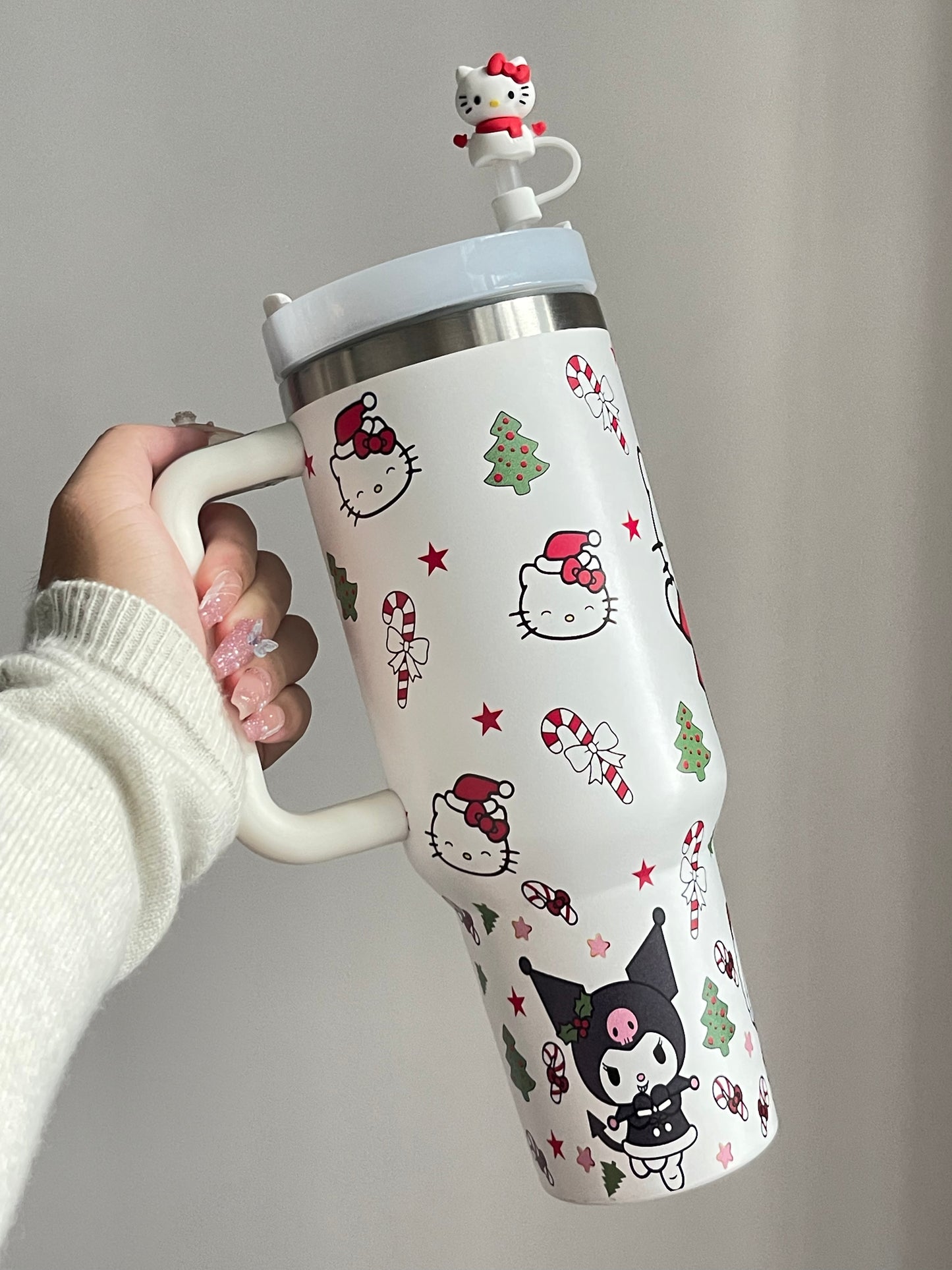 SipSweetie|HelloKitty Christmas In-Car Insulated Cup 1200 ml Tumbler with Handle Stainless Steel Insulated Cup with Lid Gym #0003