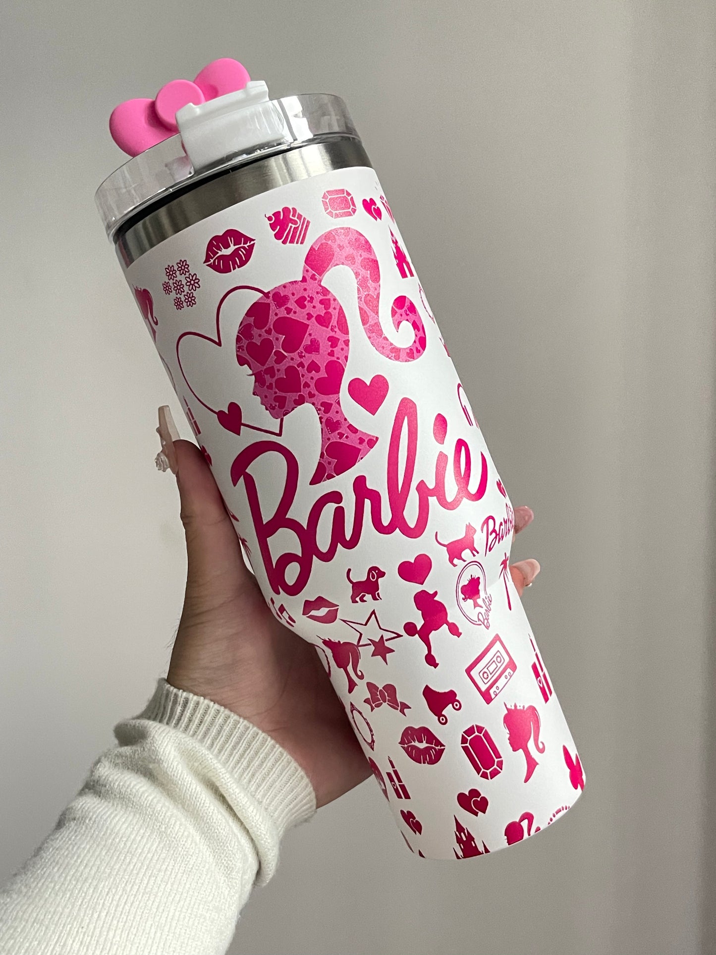 SipSweetie|Barbie In-Car Insulated Cup 1200 ml Tumbler with Handle Stainless Steel Insulated Cup with Lid #0020