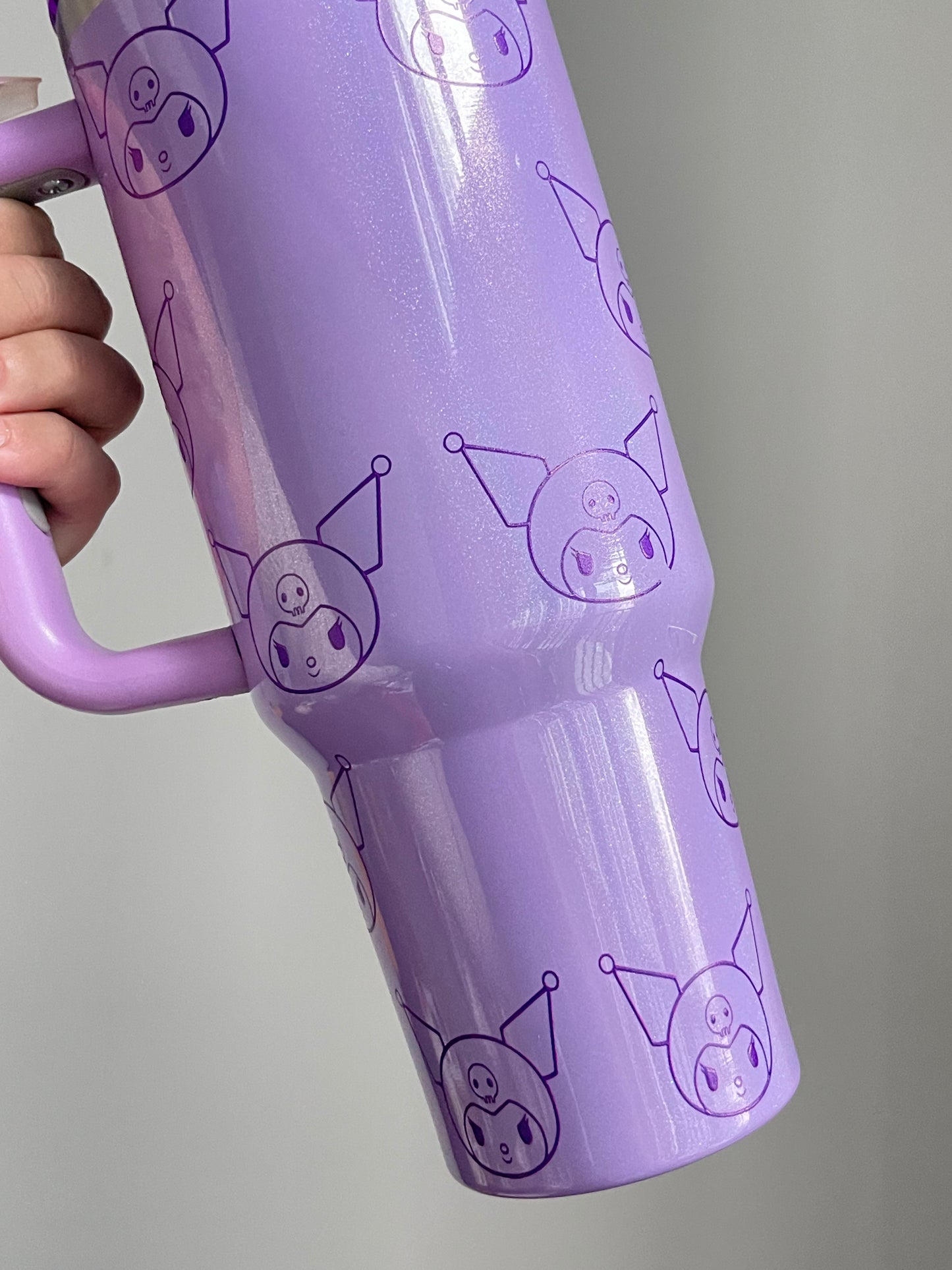 SipSweetie|Kuromi Purple In-Car Insulated Cup 1200 ml Tumbler with Handle Stainless Steel Insulated Cup with Lid #0008
