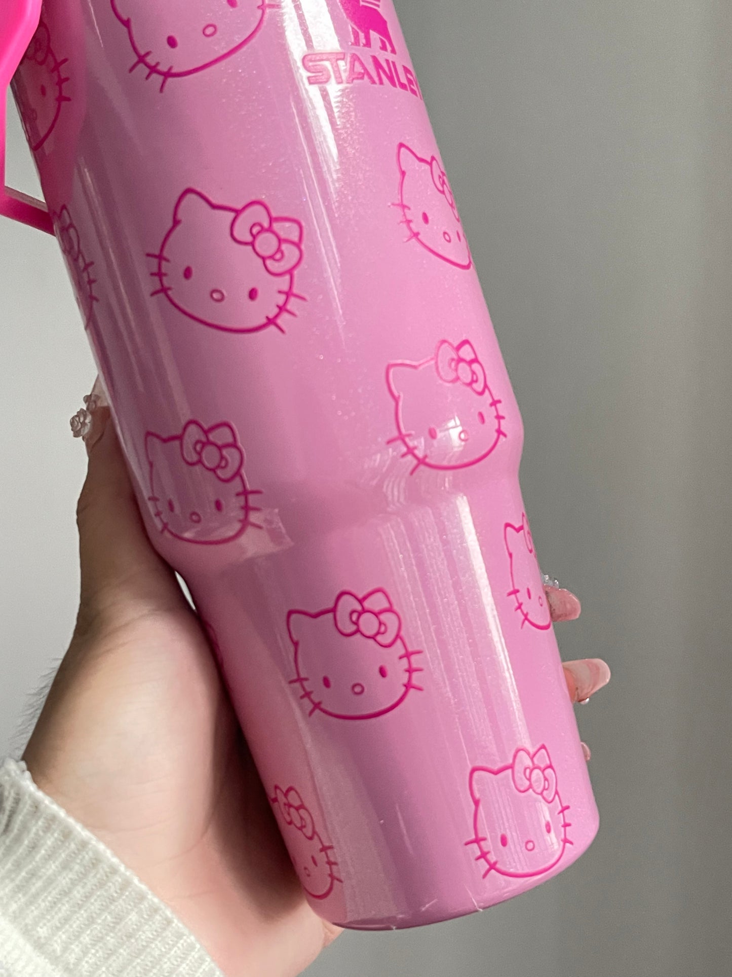 SipSweetie|Hellokitty Pink Stainless Steel Tumbler with Straw - Vacuum Insulated Water Bottle for Home Office or Car Reusable Cup Leak Resistant Flip #0011