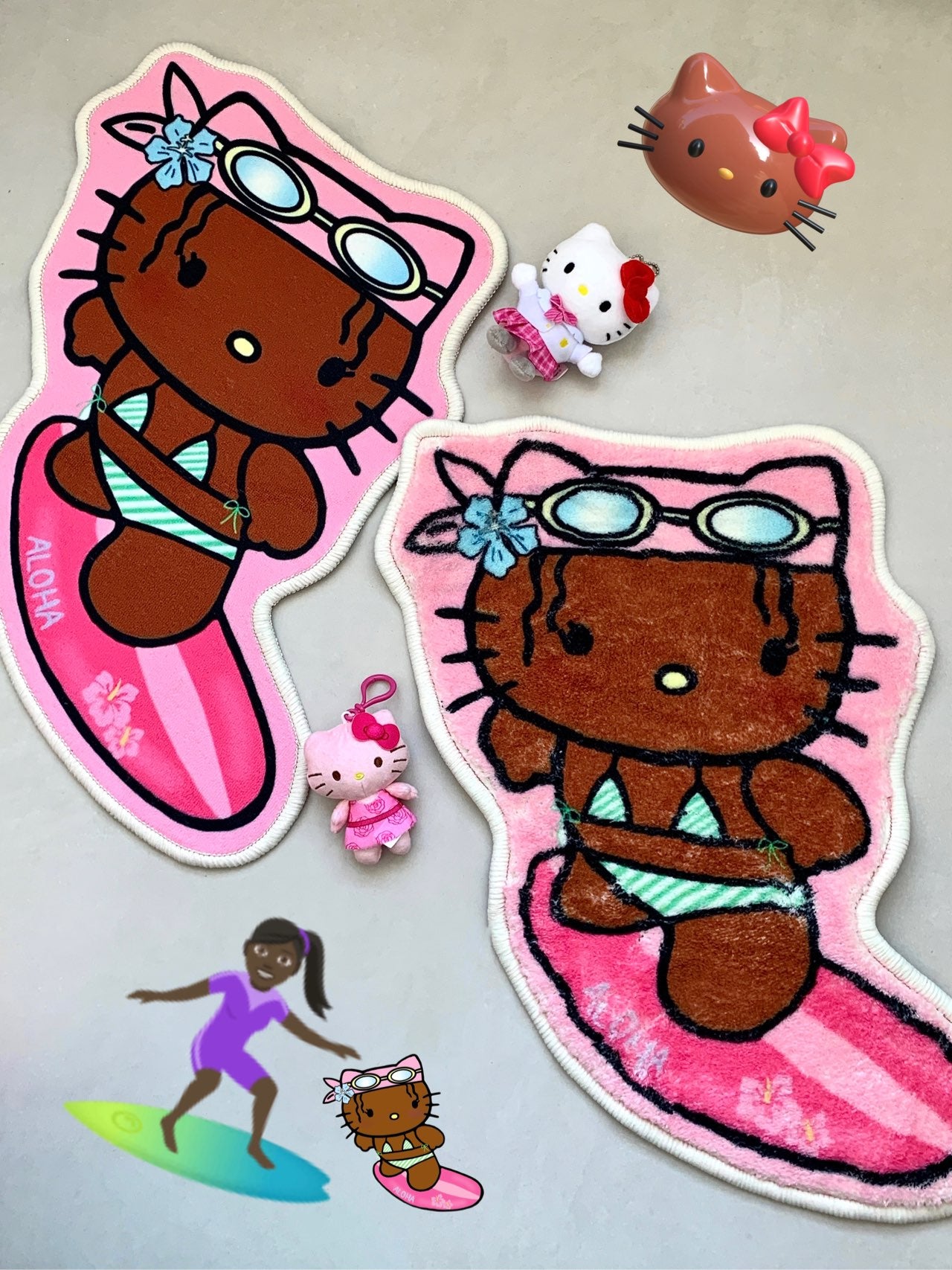 Hellokitty Surf Carpet Cute Bedroom Mat|19.7*20.8 inch