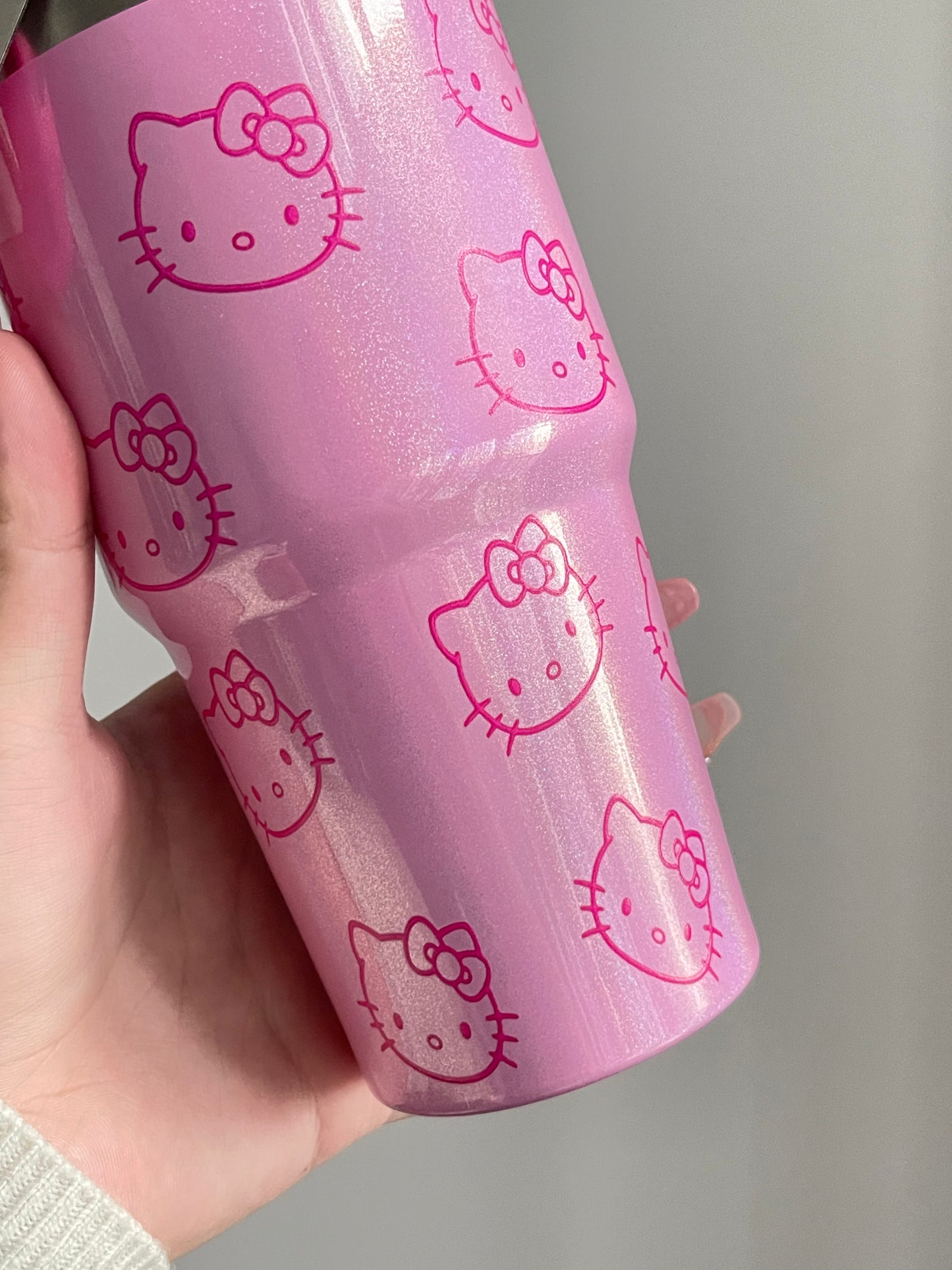 SipSweetie|Hellokitty Pink Stainless Steel Tumbler with Straw - Vacuum Insulated Water Bottle for Home Office or Car Reusable Cup Leak Resistant Flip #0011