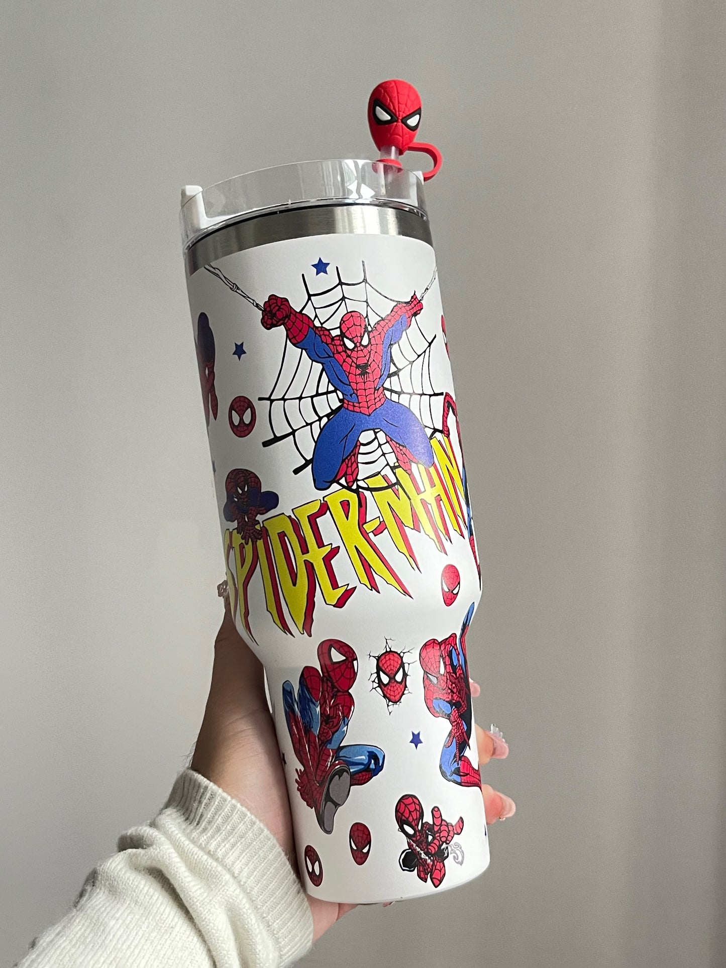 SipSweetie|Spiderman In-Car Insulated Cup 1200 ml Tumbler with Handle Stainless Steel Insulated Cup with Lid #0009