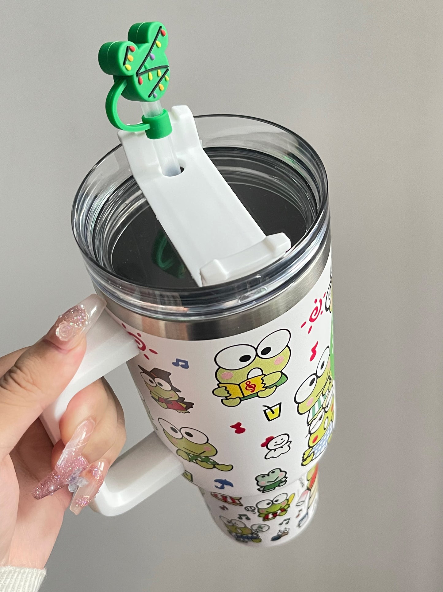 SipSweetie|Keroppi In-Car Insulated Cup 1200 ml Tumbler with Handle Stainless Steel Insulated Cup with Lid #0022