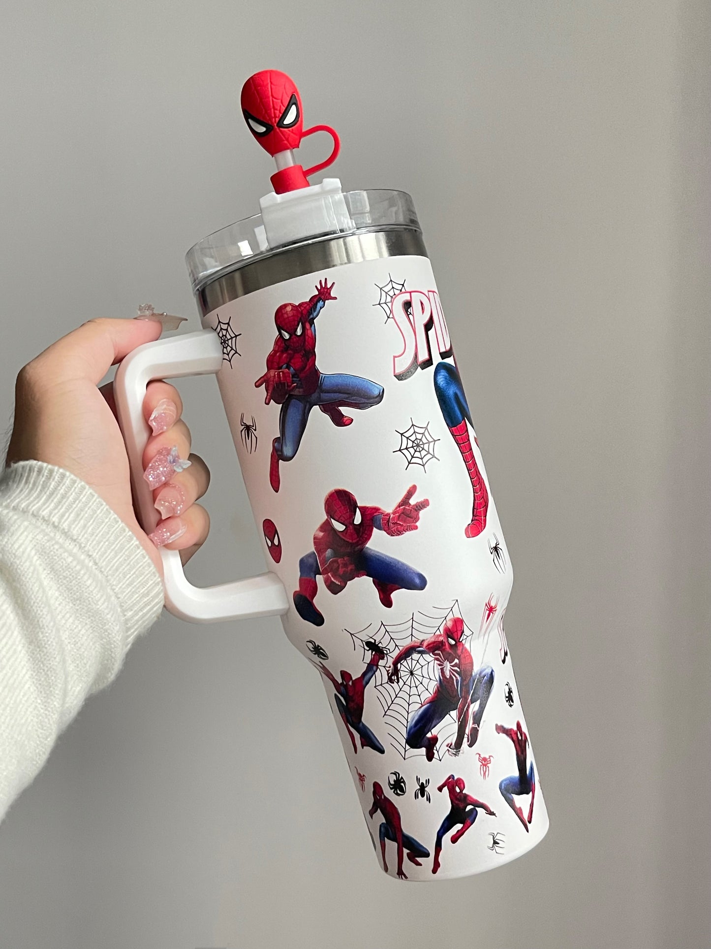 SipSweetie|Spiderman In-Car Insulated Cup 1200 ml Tumbler with Handle Stainless Steel Insulated Cup with Lid #0013