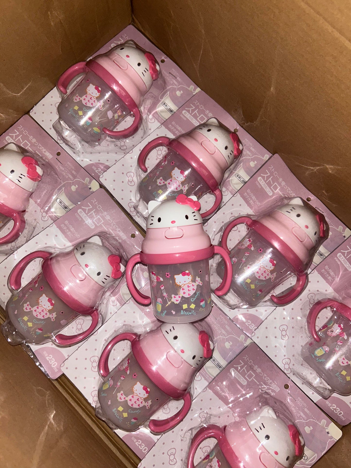 Hellokitty Drinking Cup No Spill Cute Water Bottle with Lids and Straws Leak Proof Handles