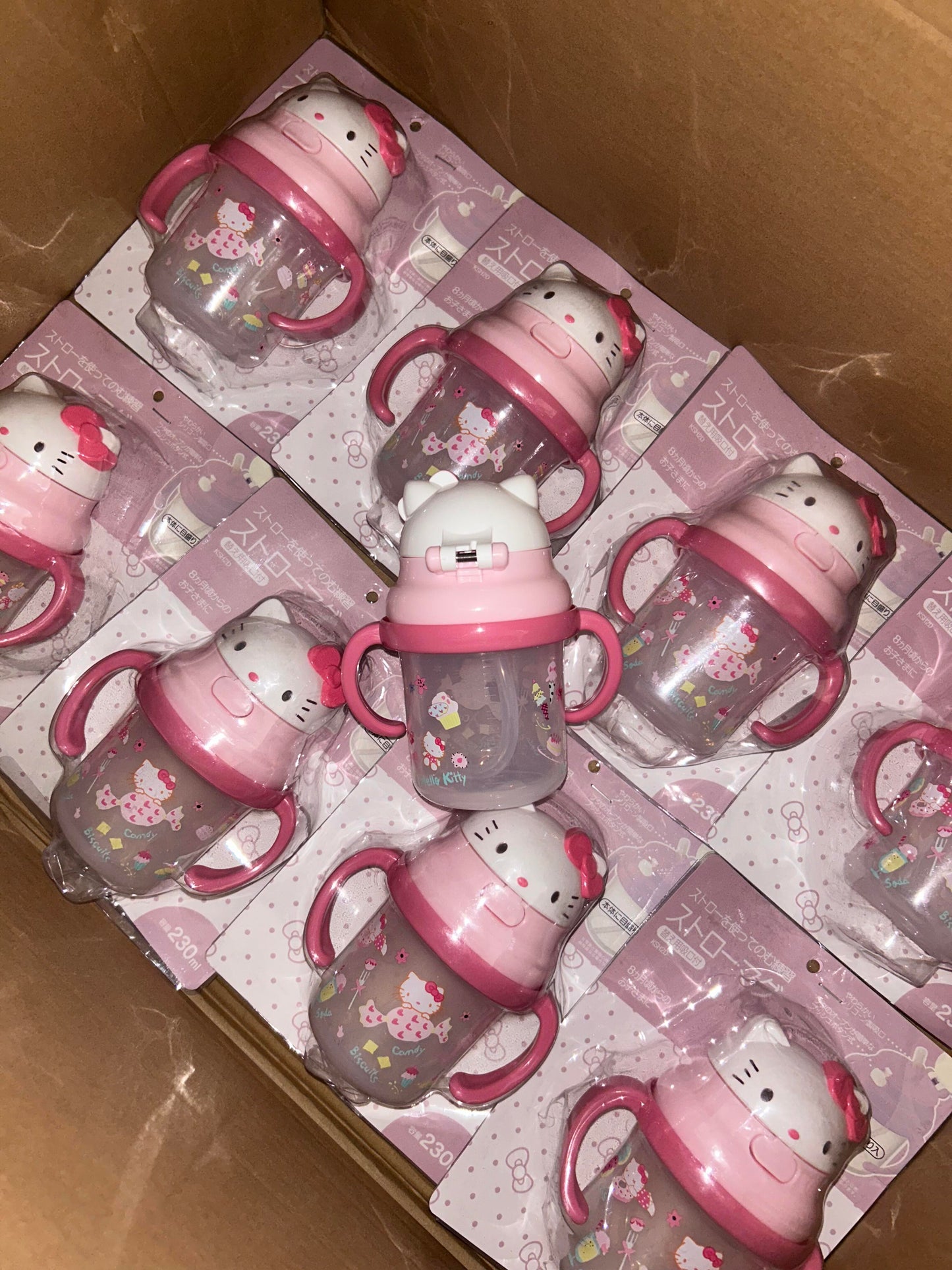 Hellokitty Drinking Cup No Spill Cute Water Bottle with Lids and Straws Leak Proof Handles