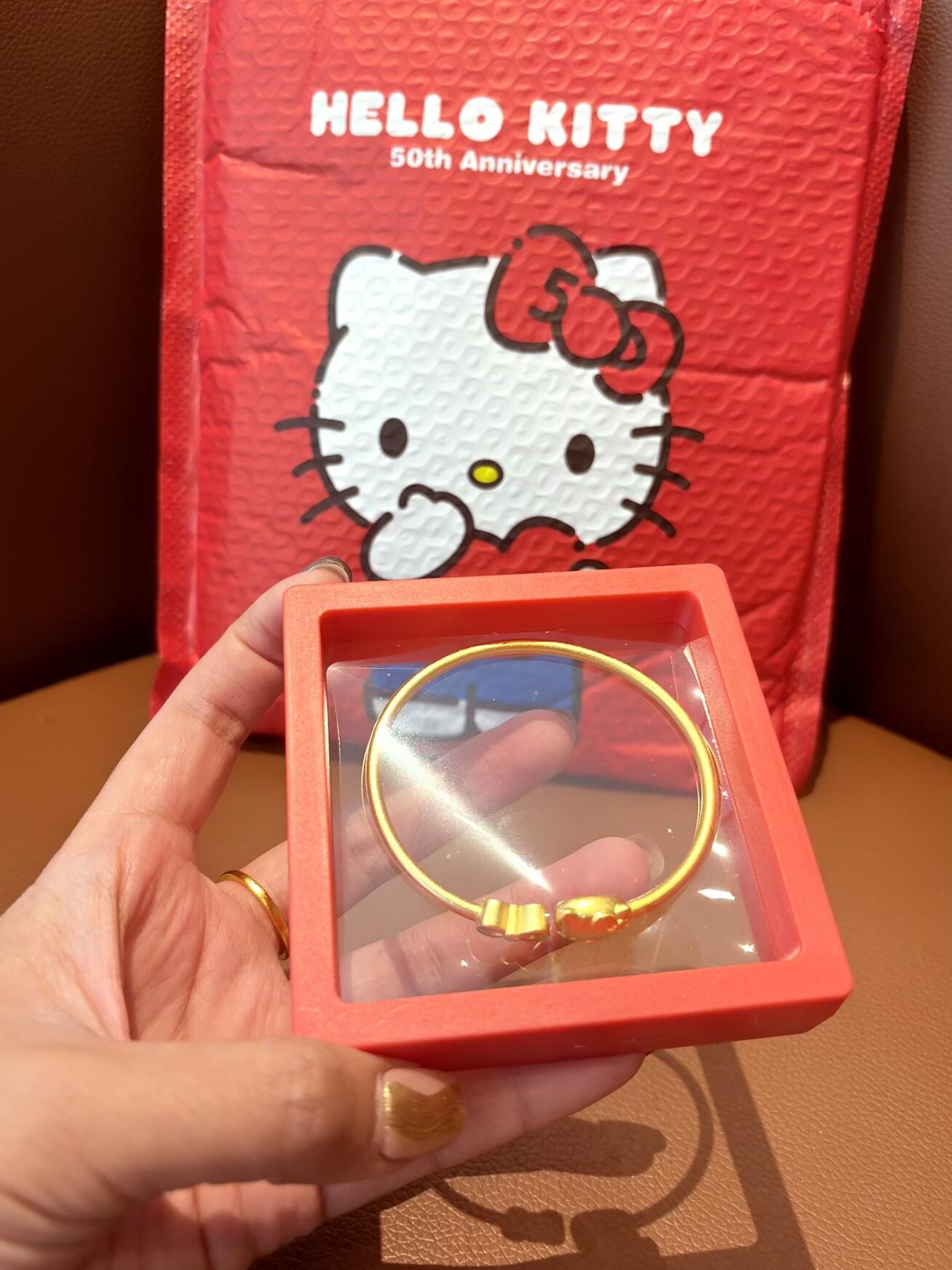 Hellokitty Alluvial gold Bracelets Birthday Christmas Jewelry Gift for Women Girls