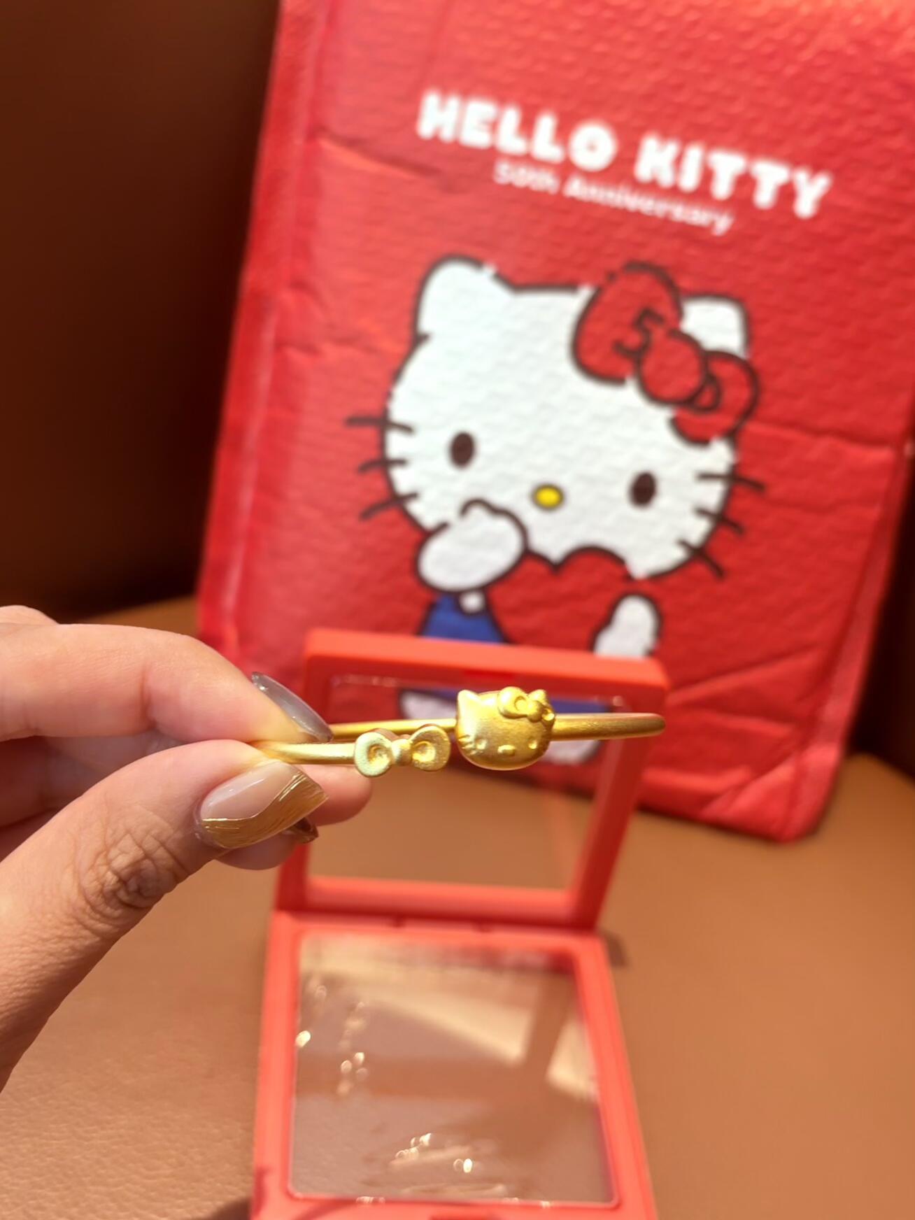 Hellokitty Alluvial gold Bracelets Birthday Christmas Jewelry Gift for Women Girls