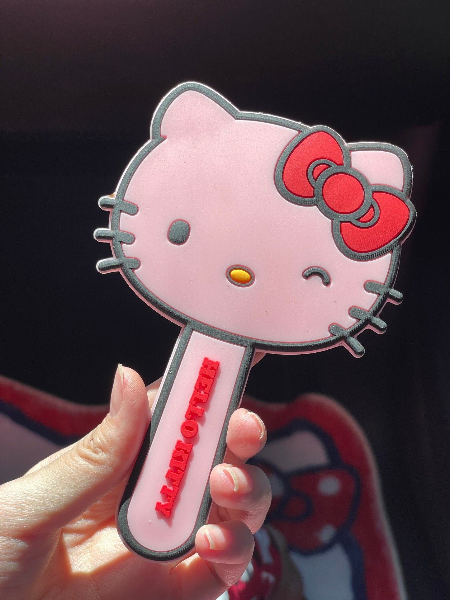 Hellokitty Travel Handheld Silicone Mirror Portable Personal Cosmetic Hand Mirror